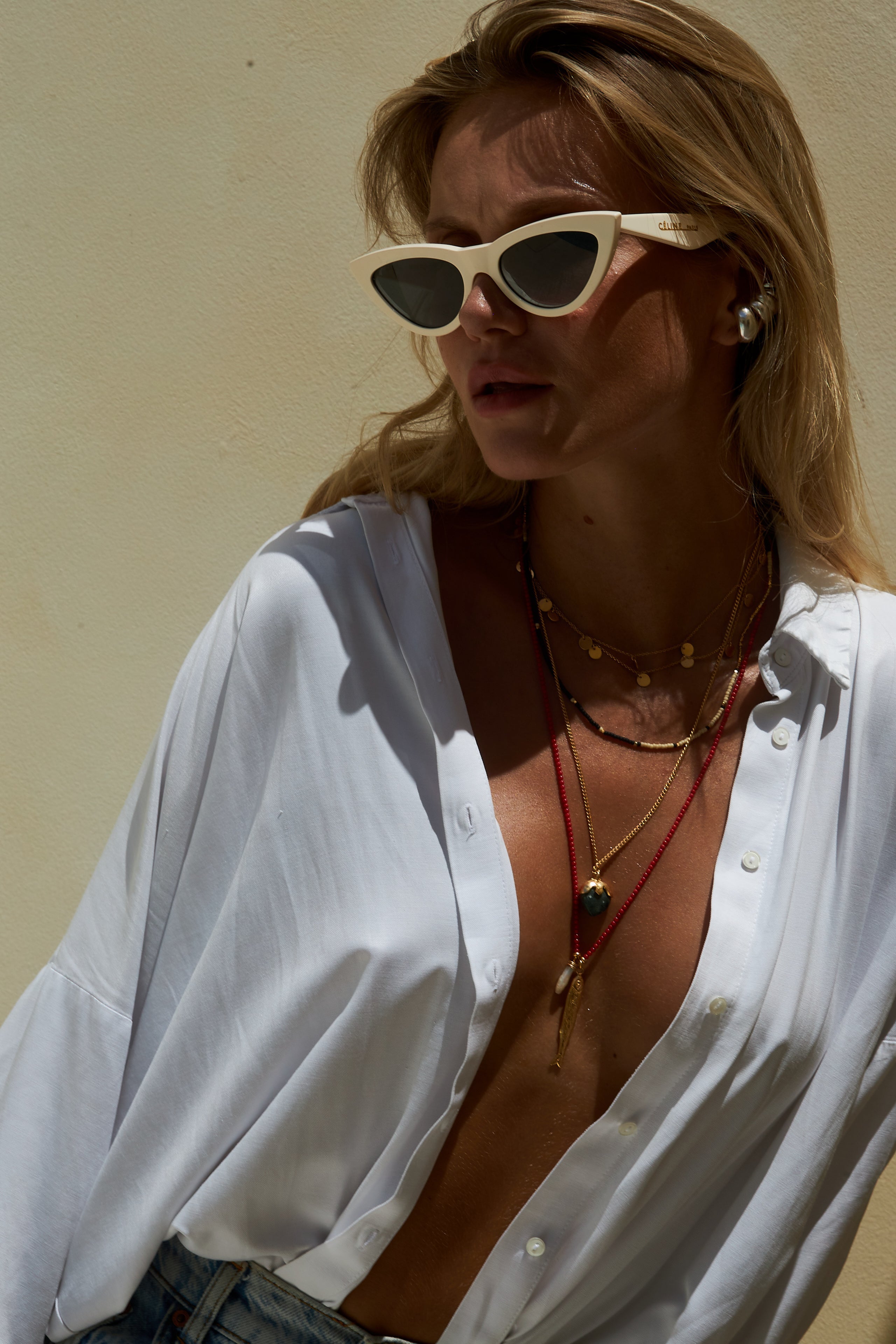 Polly Necklace - Red with Gold - RUM Amsterdam