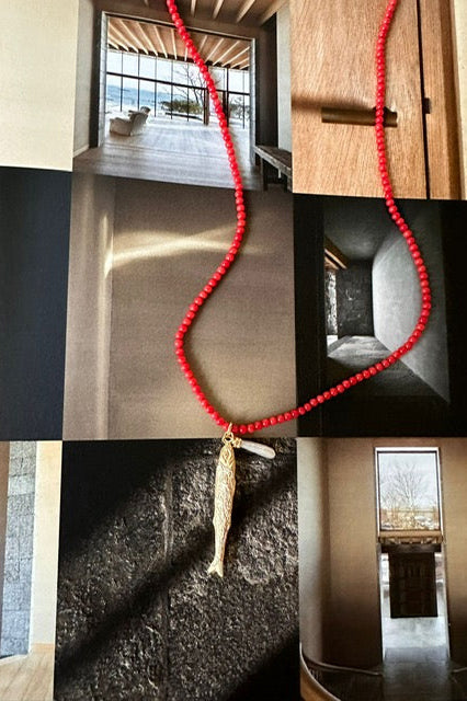 Polly Necklace - Red with Gold - RUM Amsterdam
