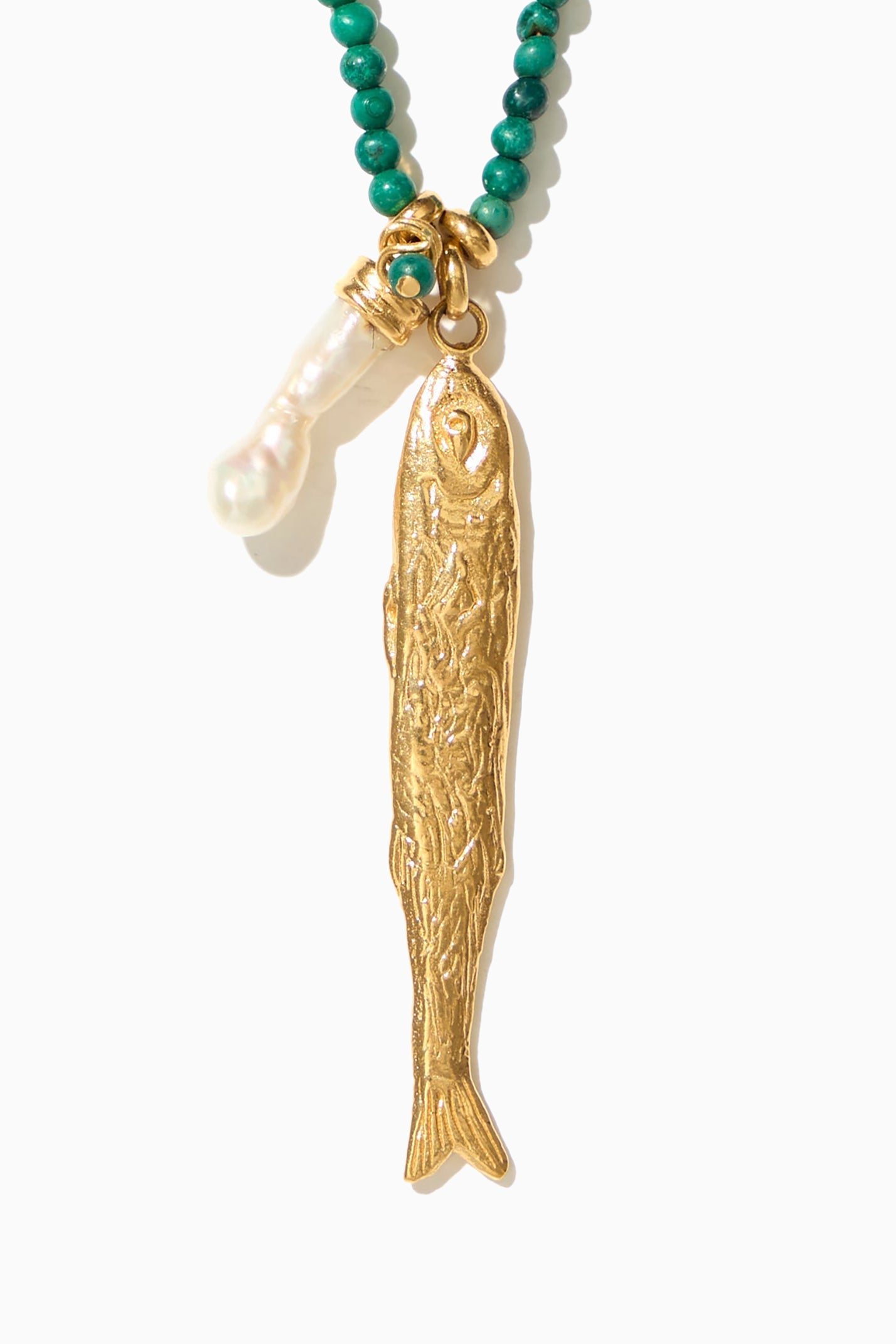 Polly Necklace - Turquoise Blue with Gold