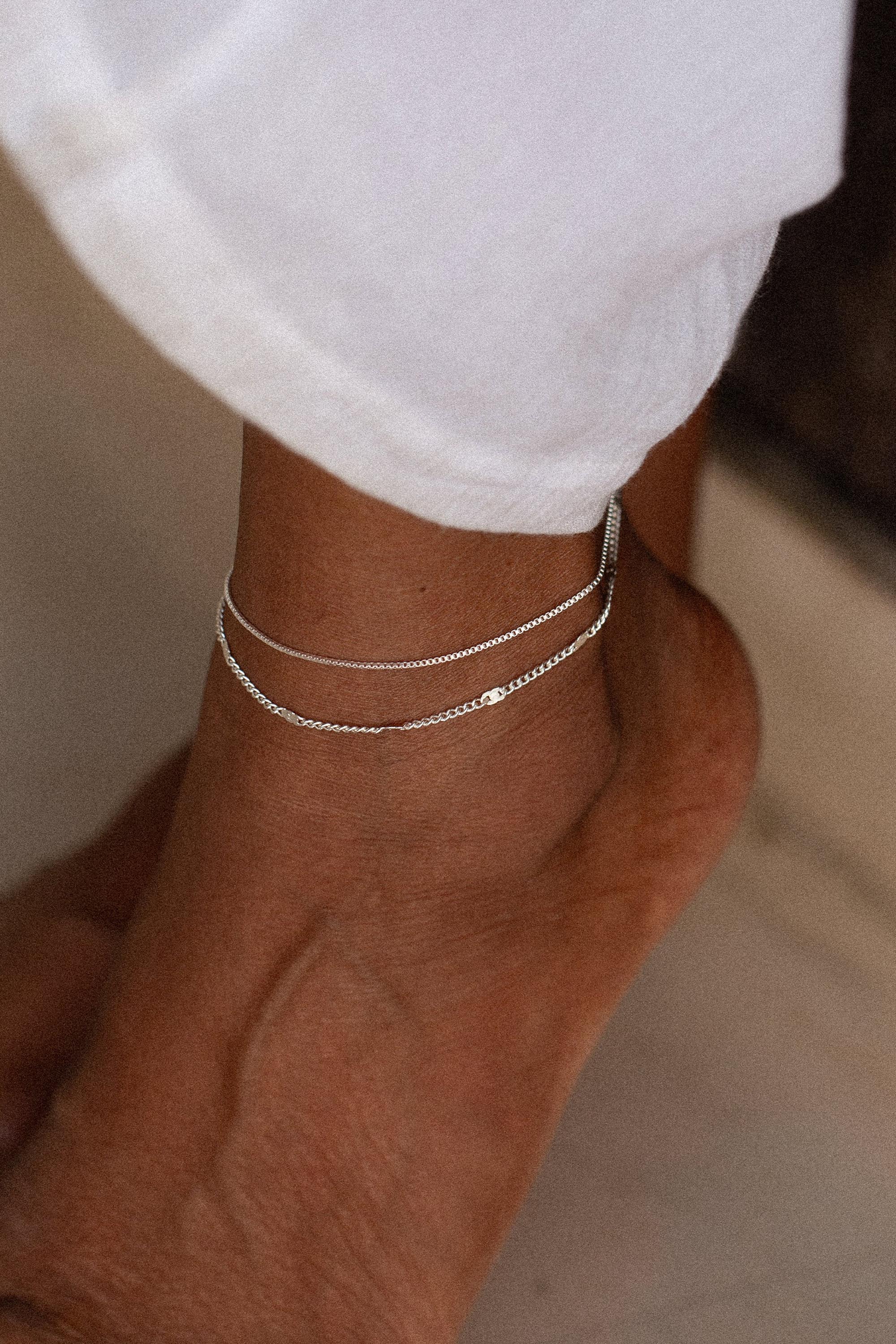 Box Chain Anklet - Silver
