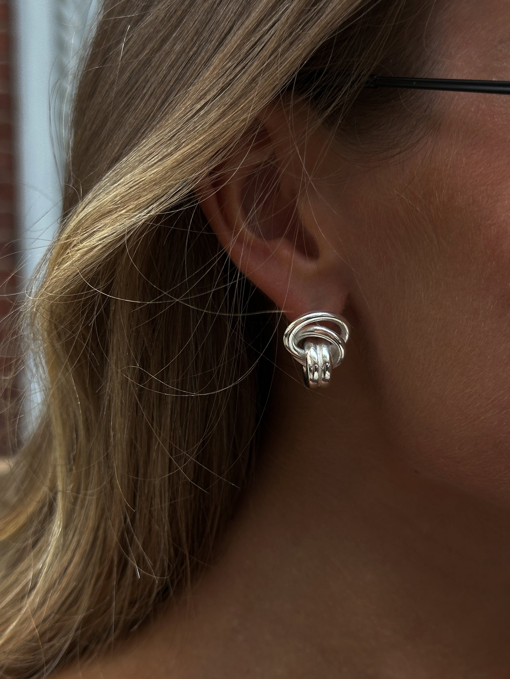 Double Knot Earrings - Silver