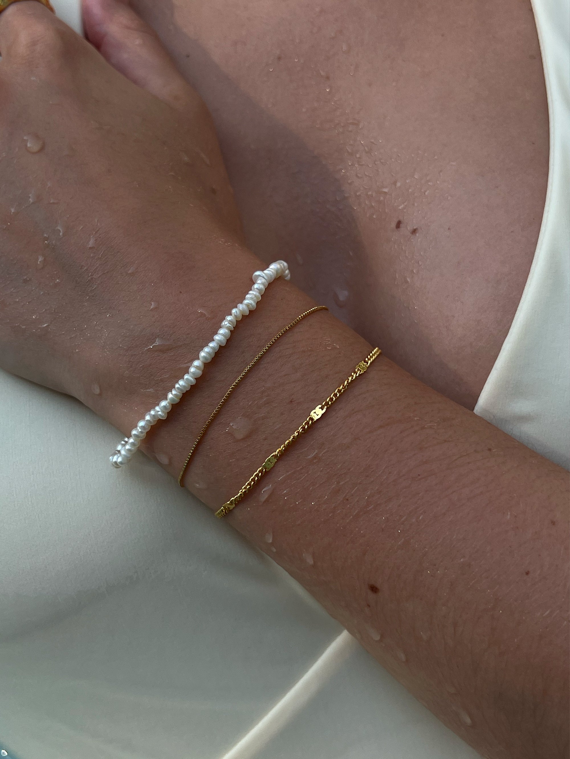 Freshwater Pearl Bracelet - Gold