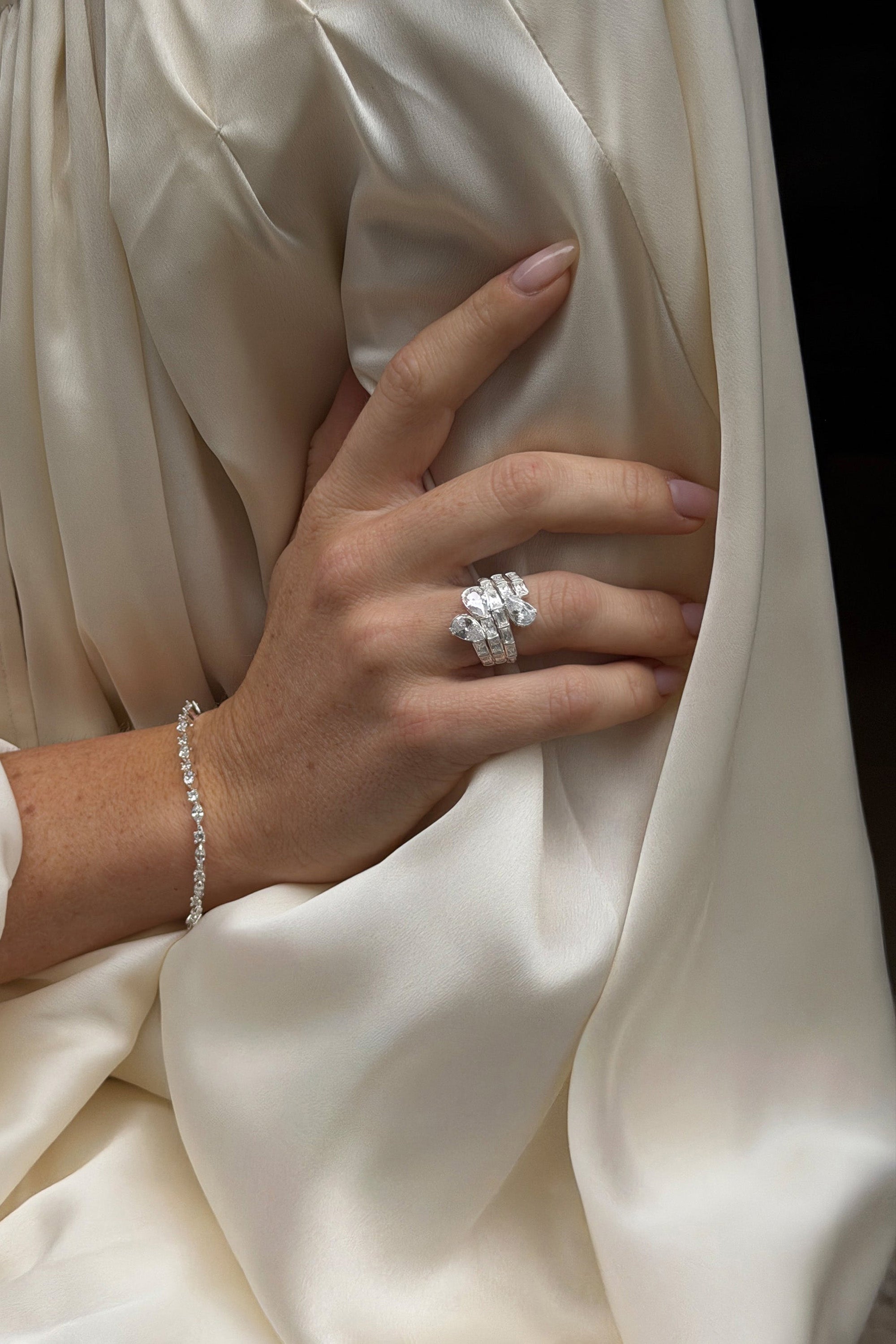 Marquise Tennis Bracelet - Silver
