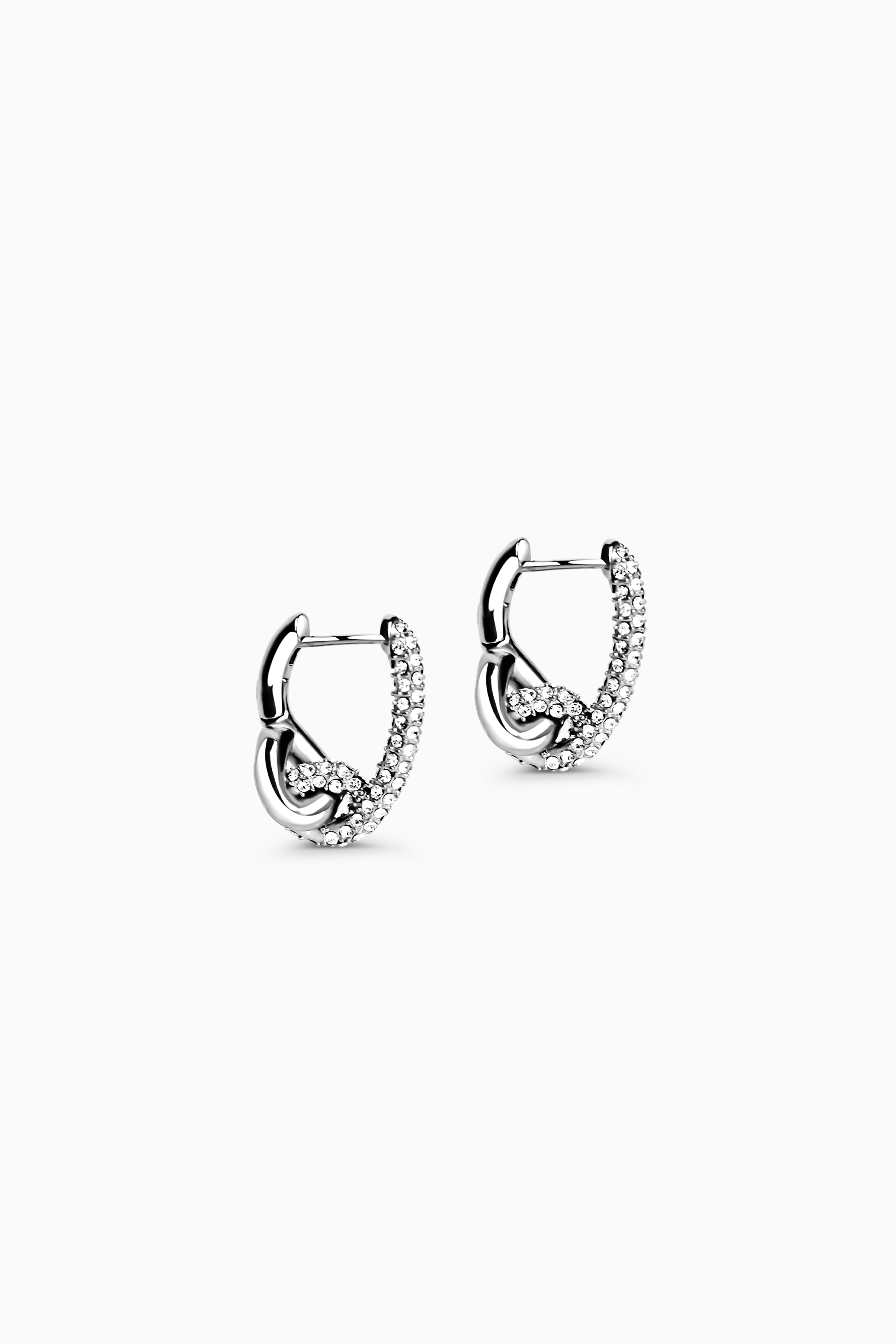 Pavé Knot Earrings - Silver