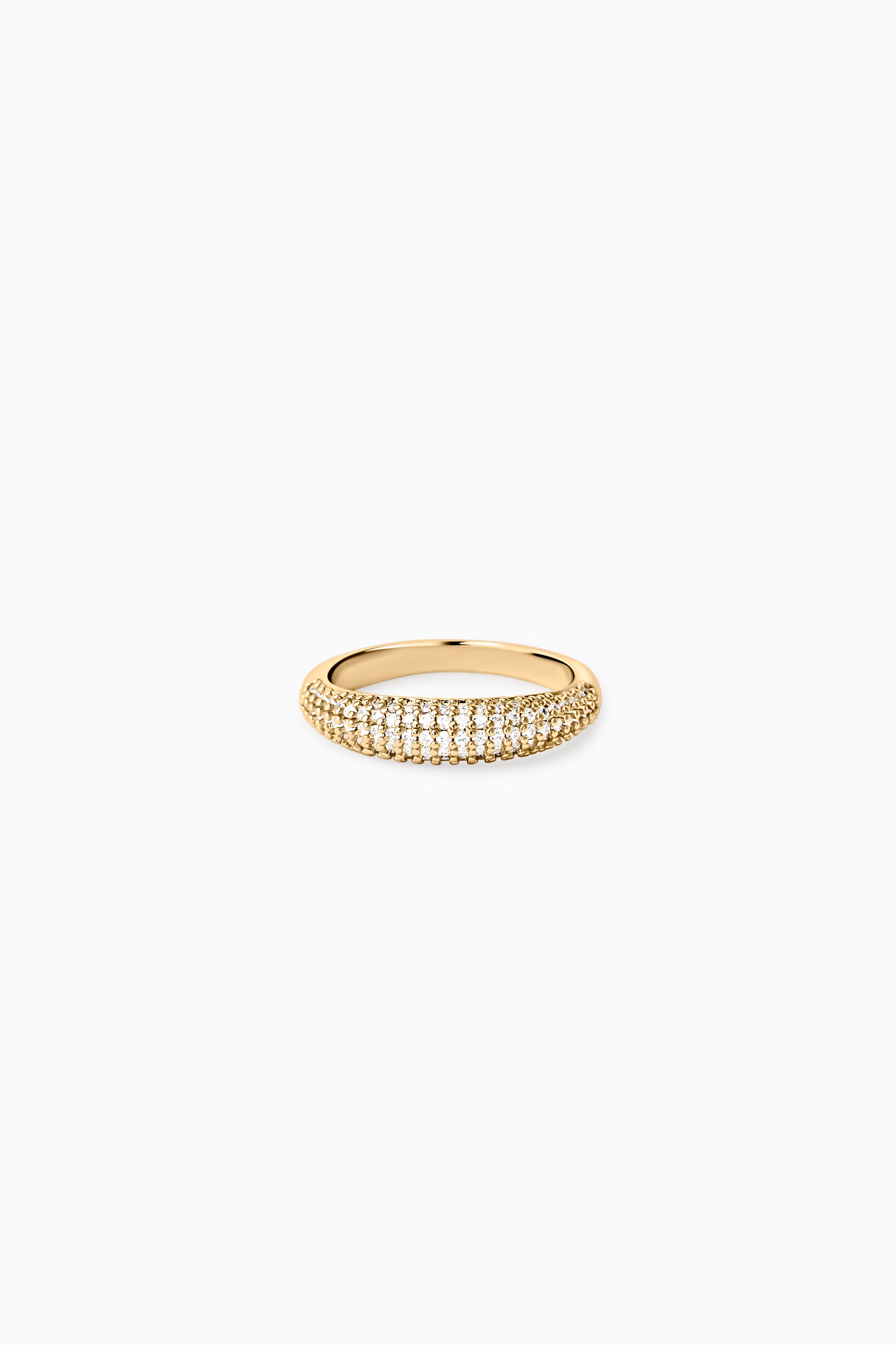 Thin Pavé Dome Ring - Gold