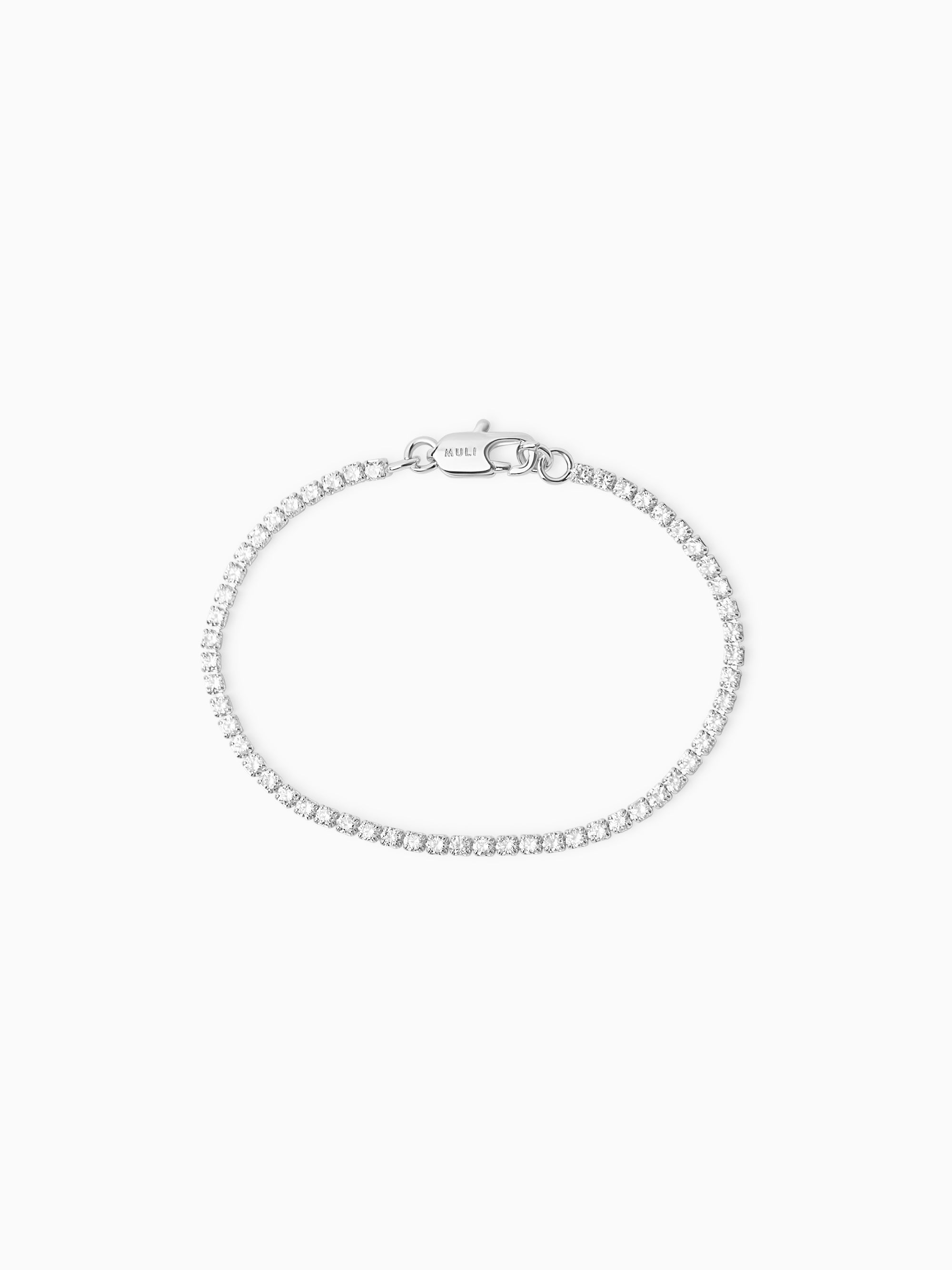 Thin Tennis Bracelet - Silver