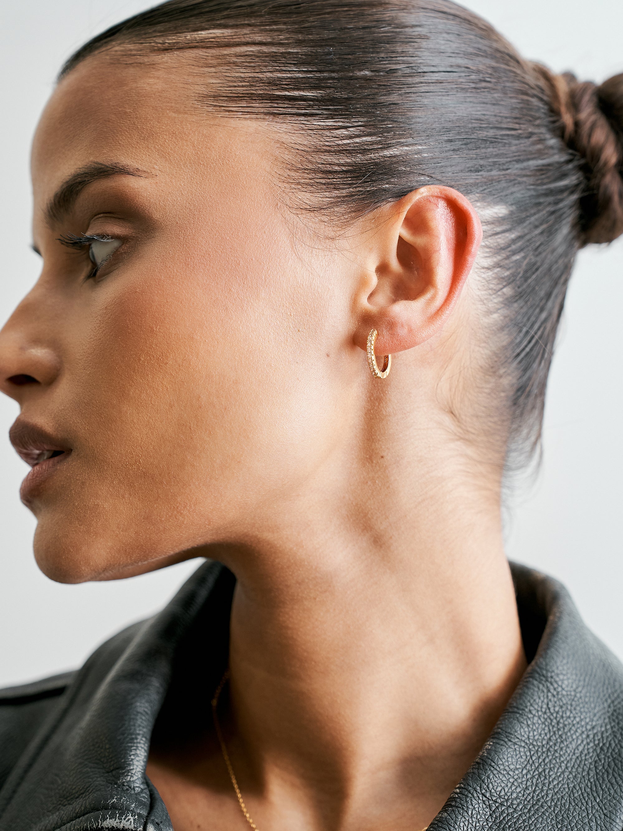 Zirconia Hoops - Gold (15 mm)