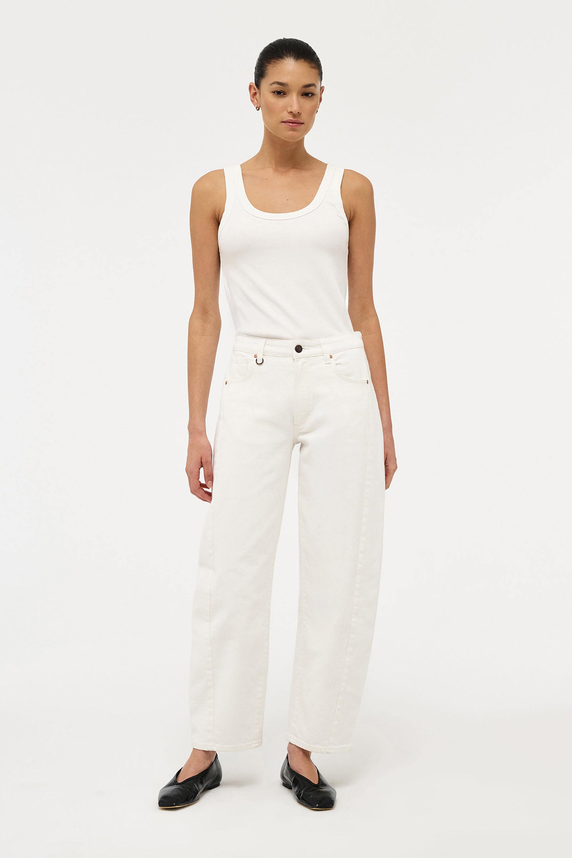 Amber Barrel Jeans - Fresh White
