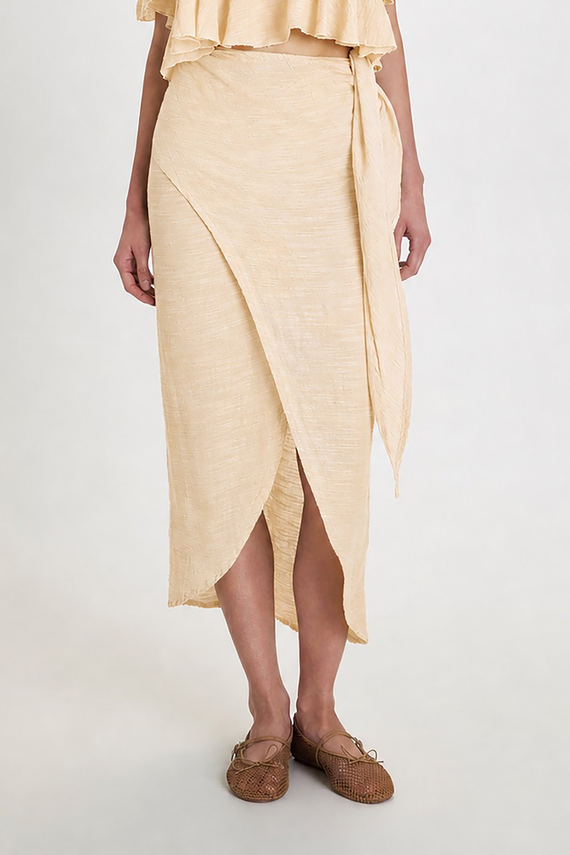 Gauze Pareo Skirt - Butter