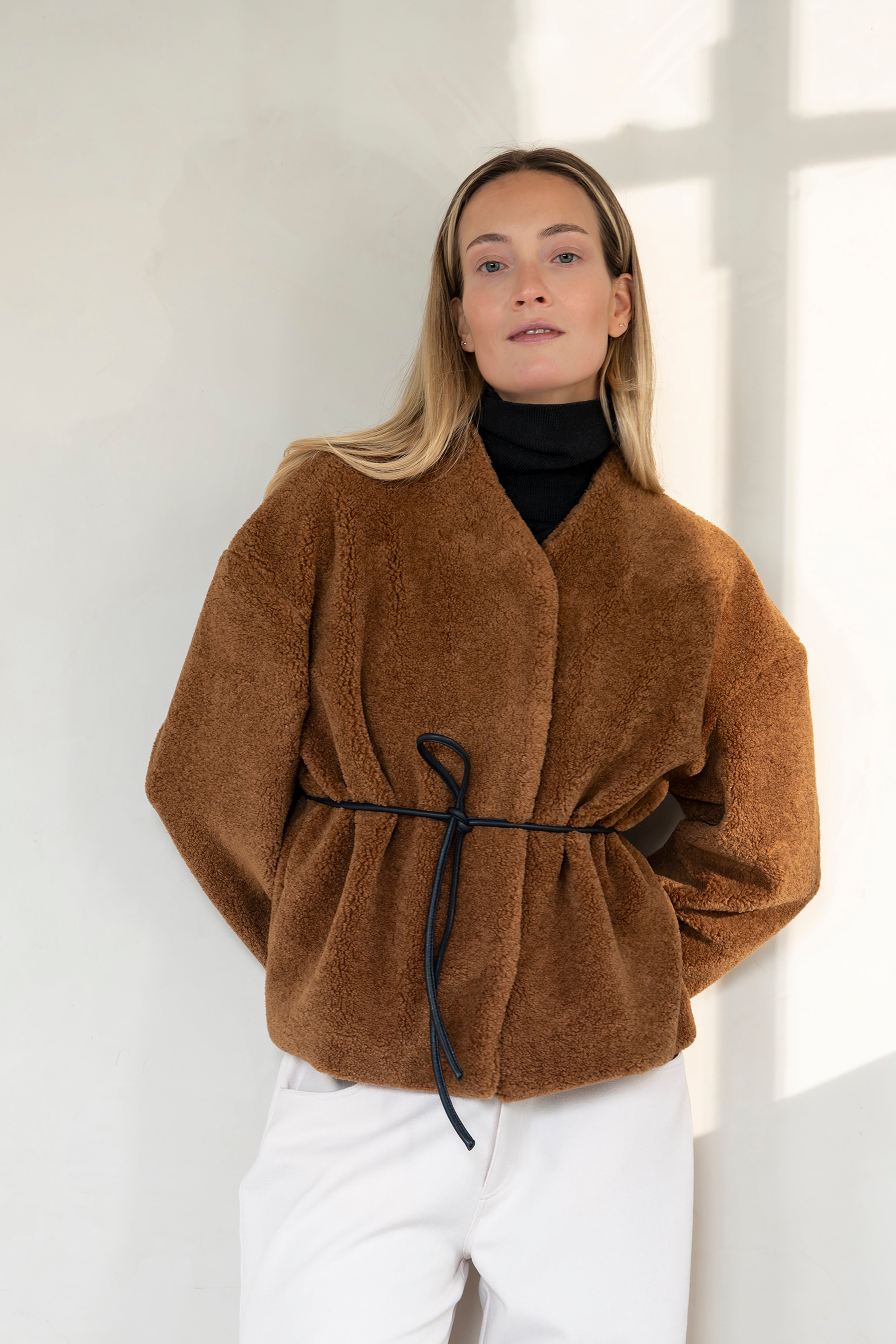 Celio Fake Fur Jacket - Mocca