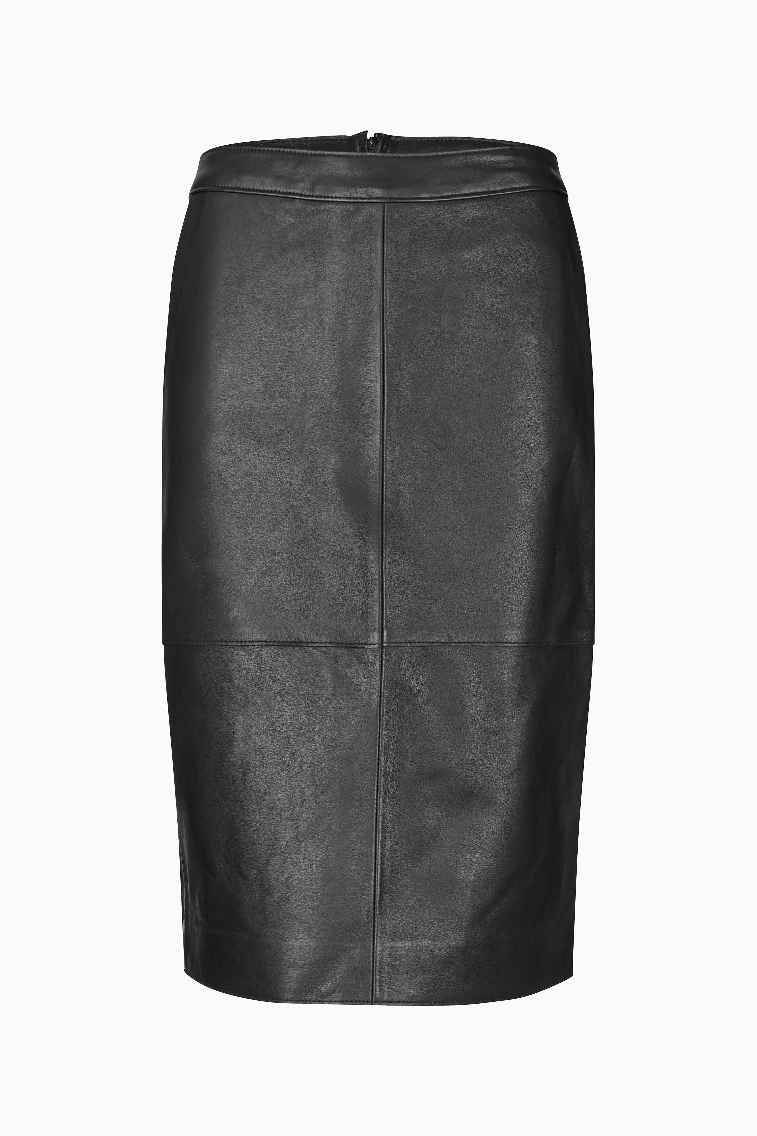 Aluna Bonded Leather Skirt - Black