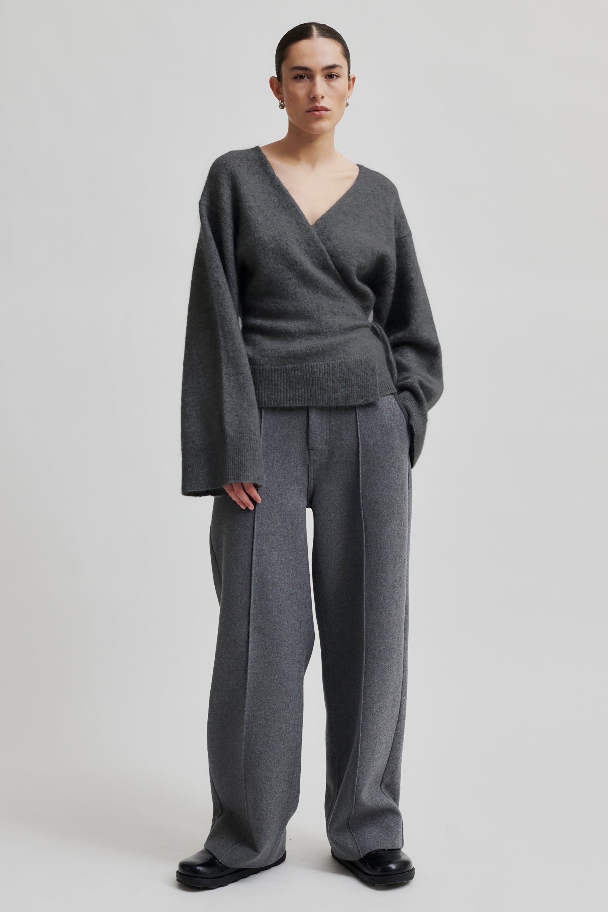 Brook Knit Wrap Cardigan - Volcanic Ash