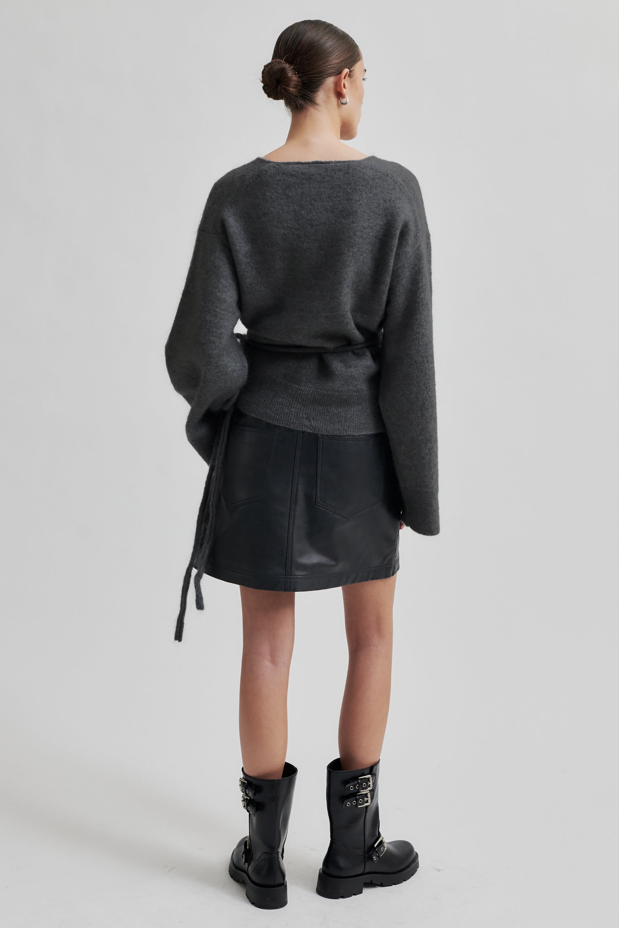 Brook Knit Wrap Cardigan - Volcanic Ash