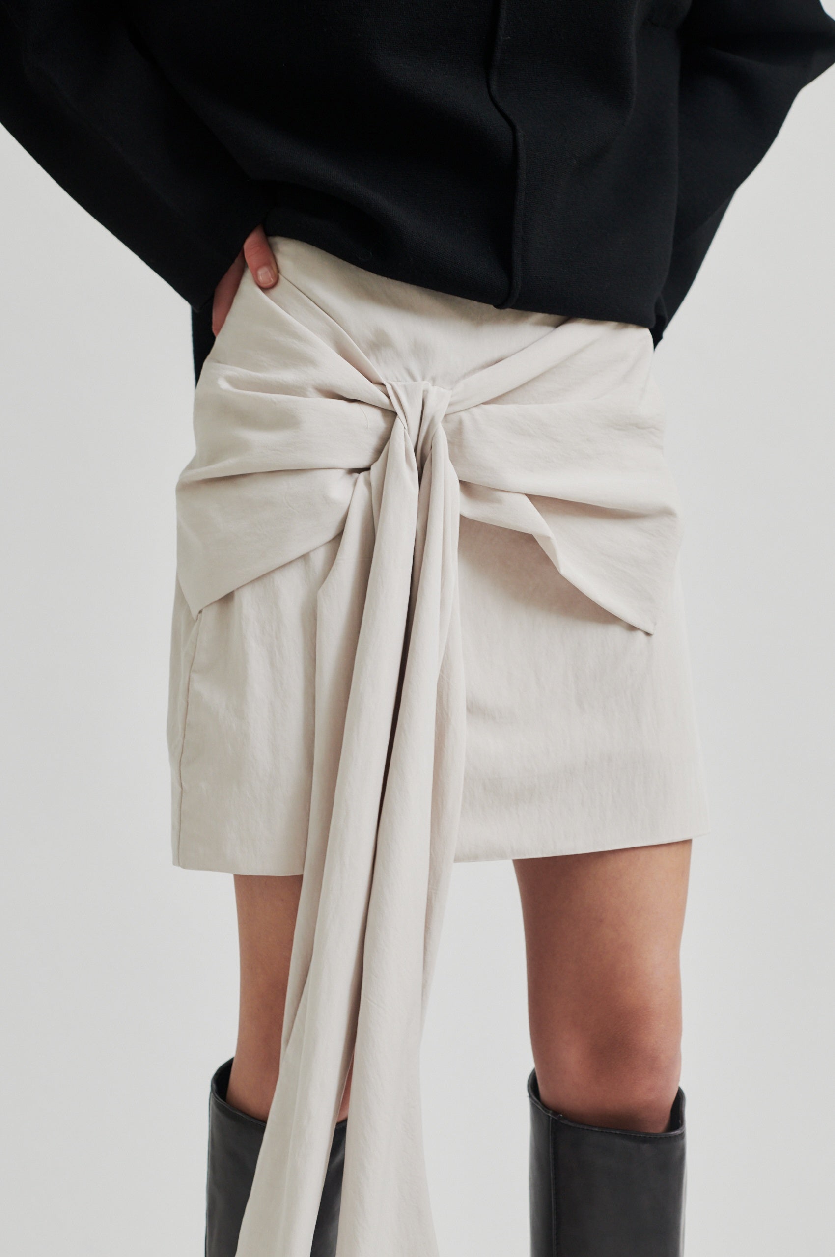 Festive Bow Skirt - Pumice Stone - RUM Amsterdam