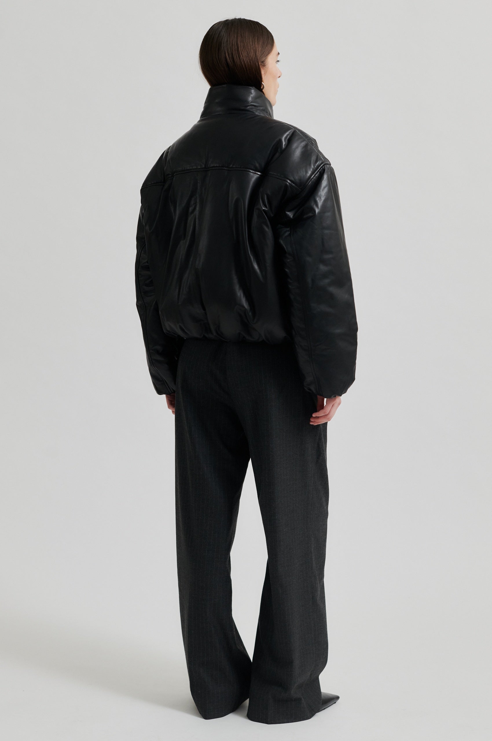 Harlow Leather Bomber Jacket - Black - RUM Amsterdam
