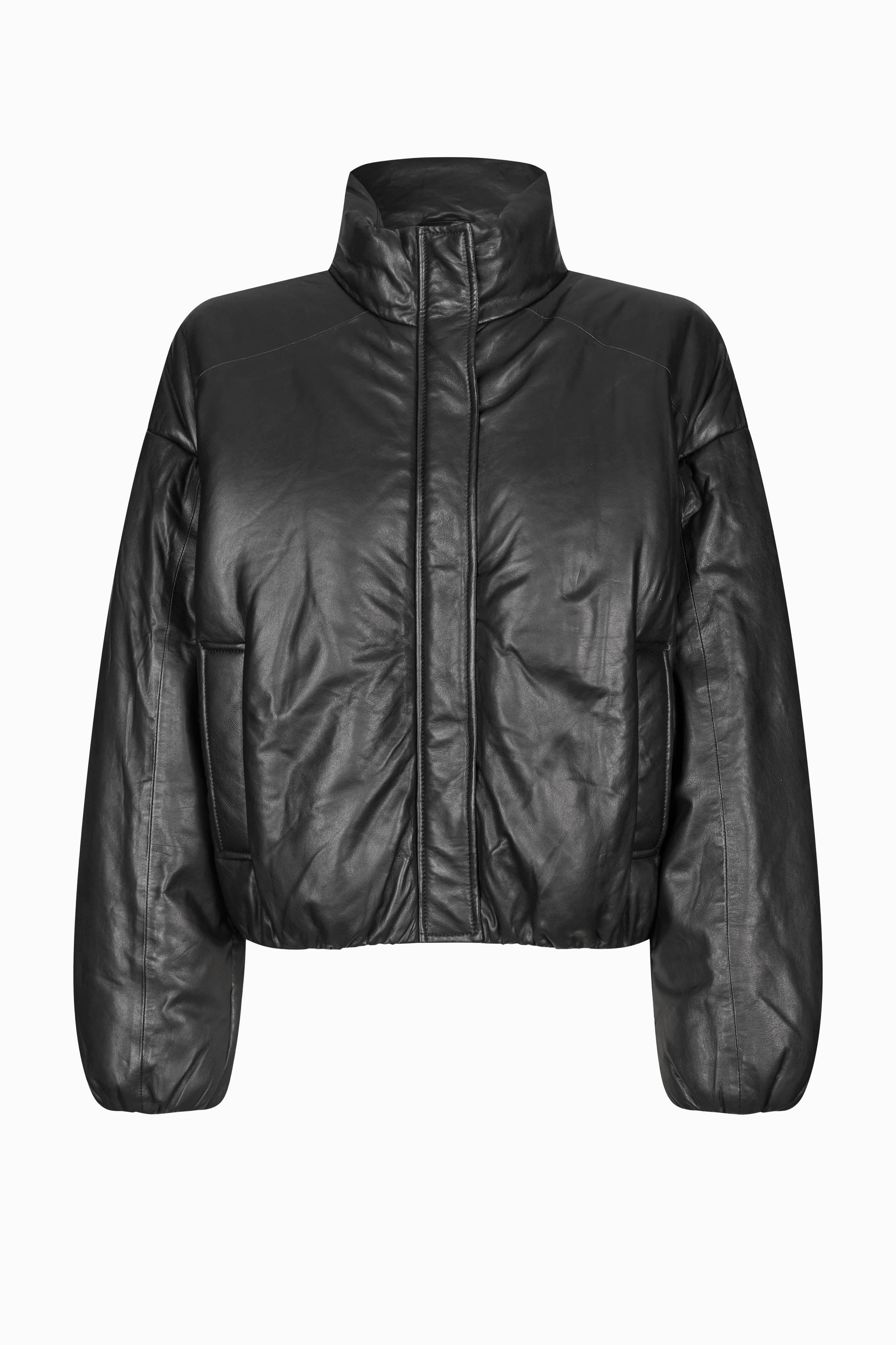 Harlow Leather Bomber Jacket - Black - RUM Amsterdam