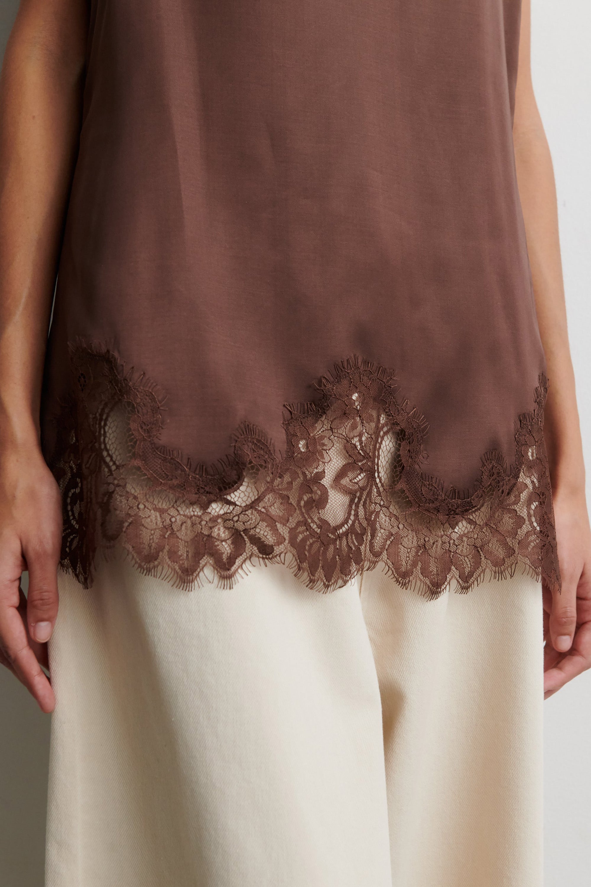 Laceria Lace Strap Top - Carafe