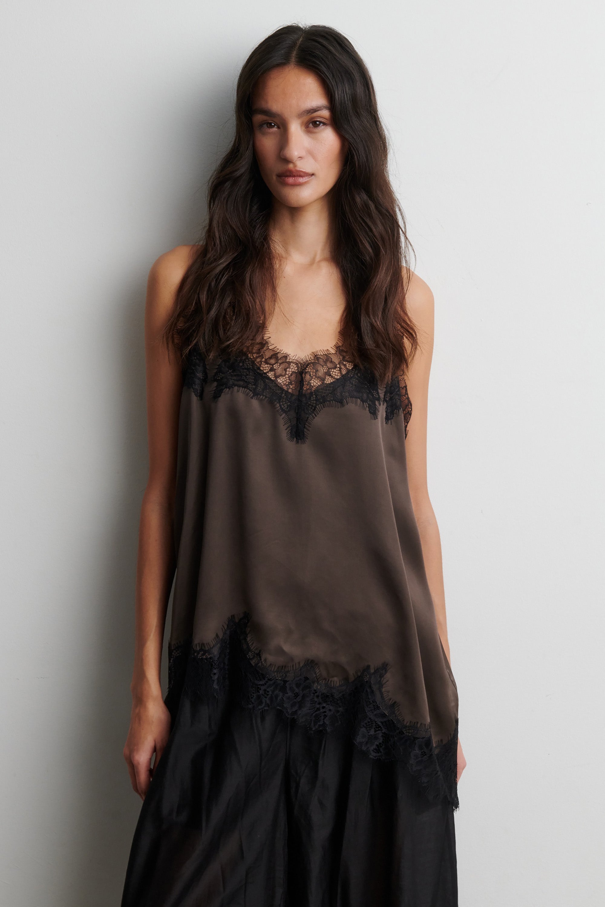 Lacia Contrast Strap Top - Wren