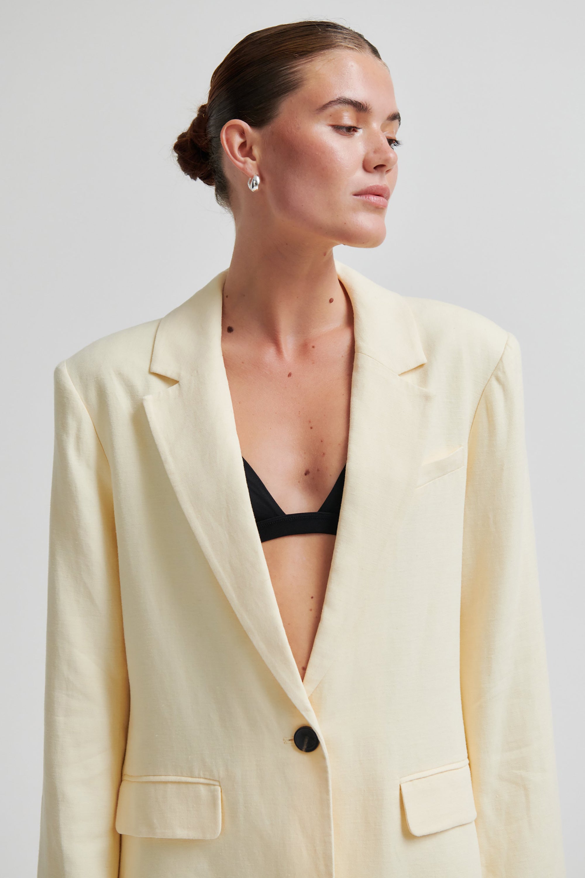 Lino New Fit Blazer - Alabaster Gleam