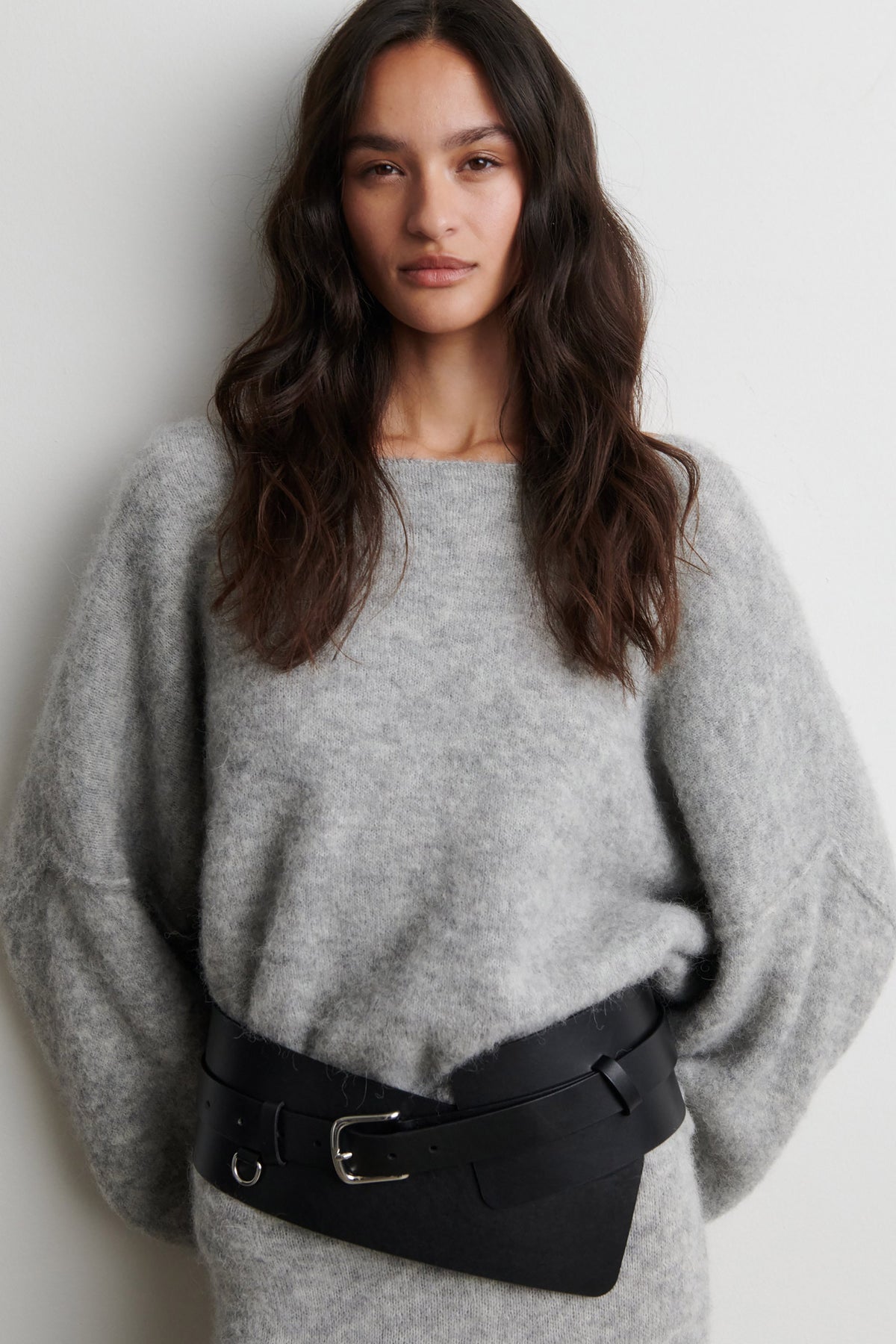 Pollenza Knit Pullover - Light Grey Melange