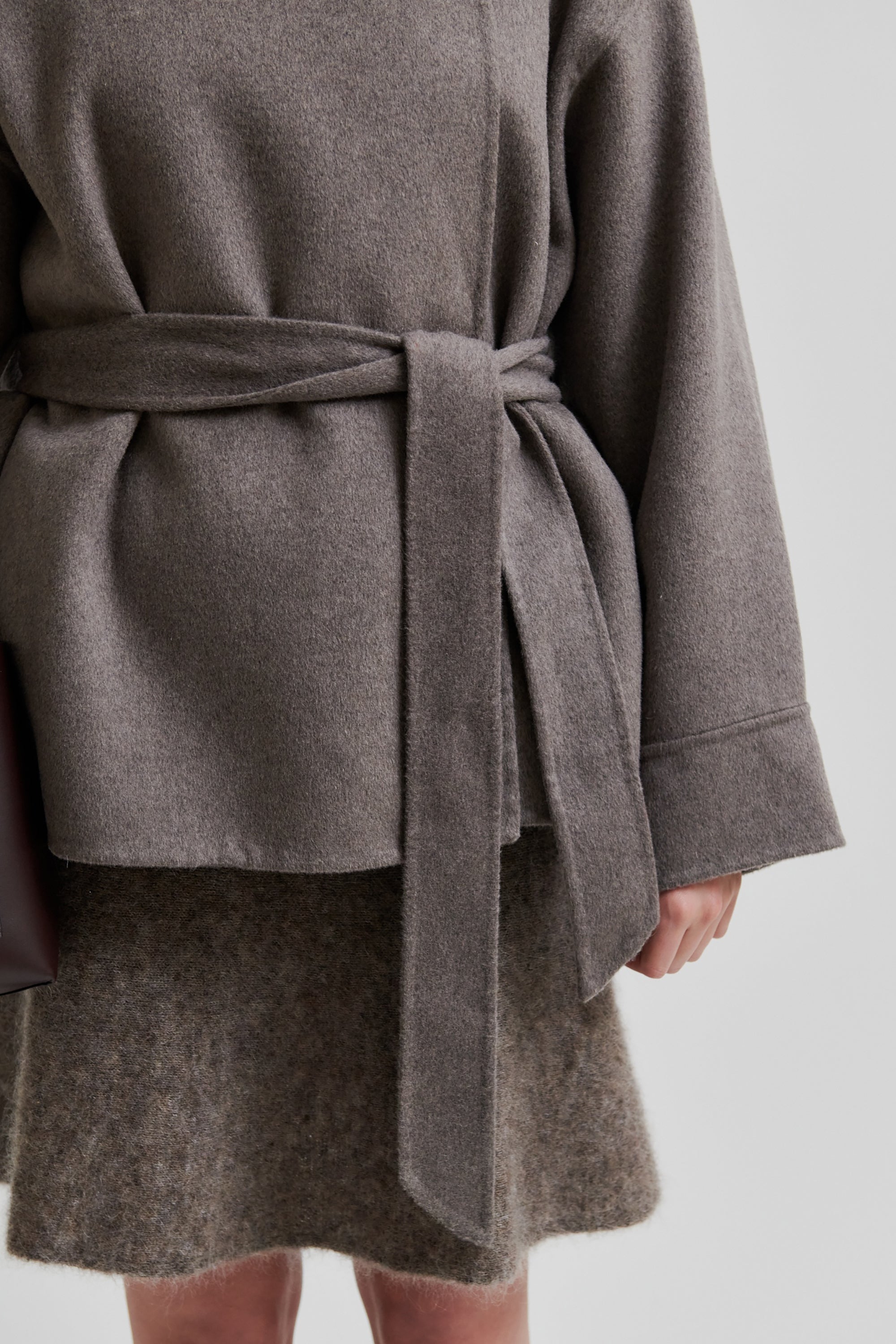 Walance Belt Jacket - Mid Brown Melange