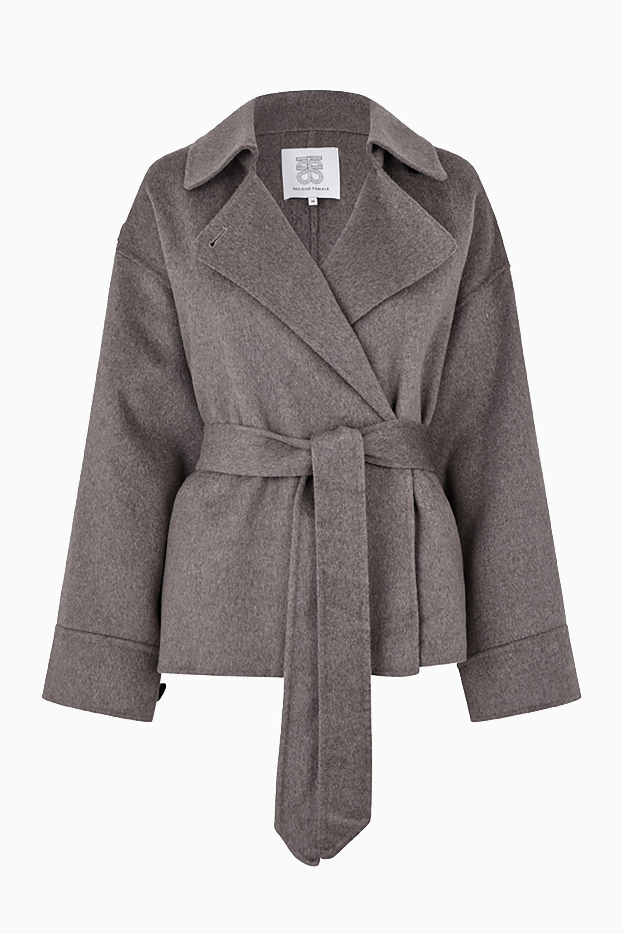 Walance Belt Jacket - Mid Brown Melange