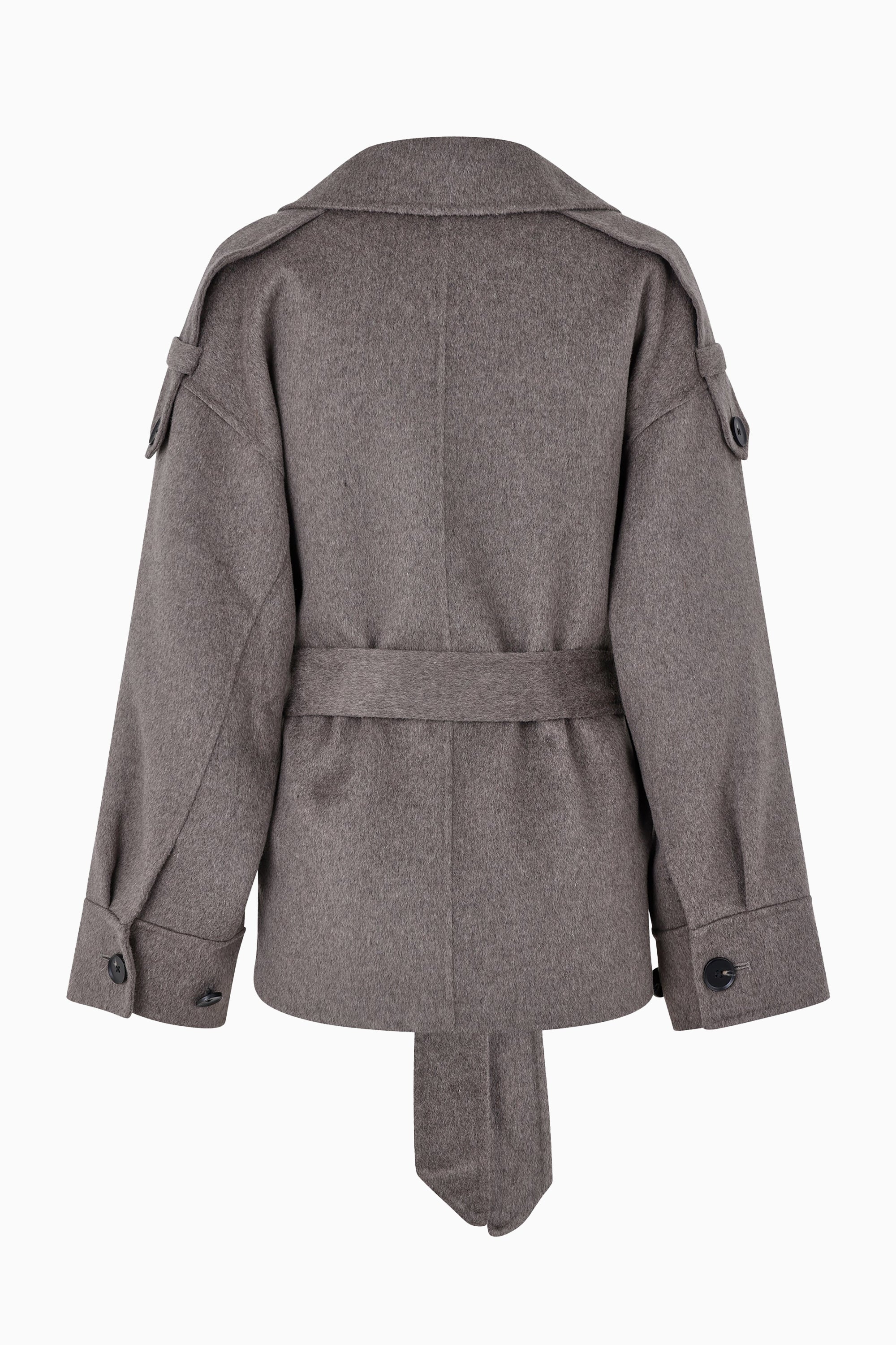 Walance Belt Jacket - Mid Brown Melange