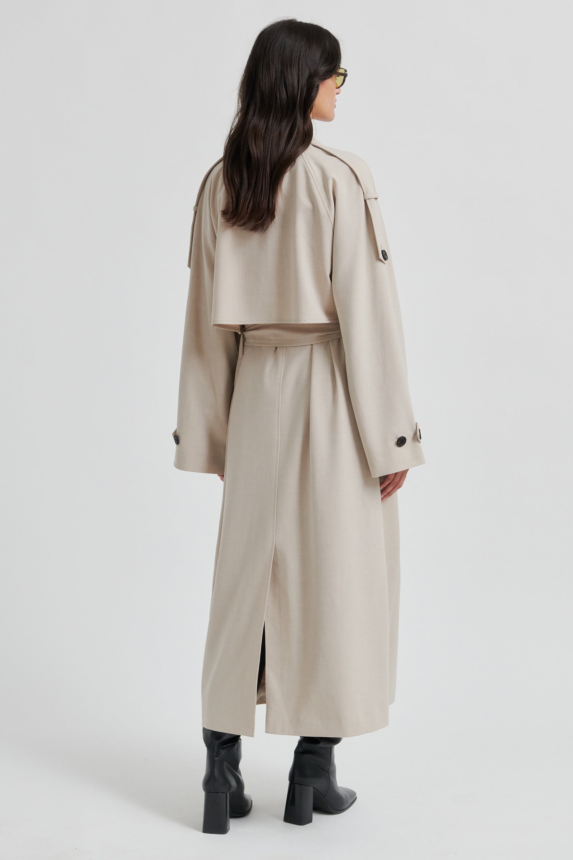 Zoie Trenchcoat - Light Beige Melange