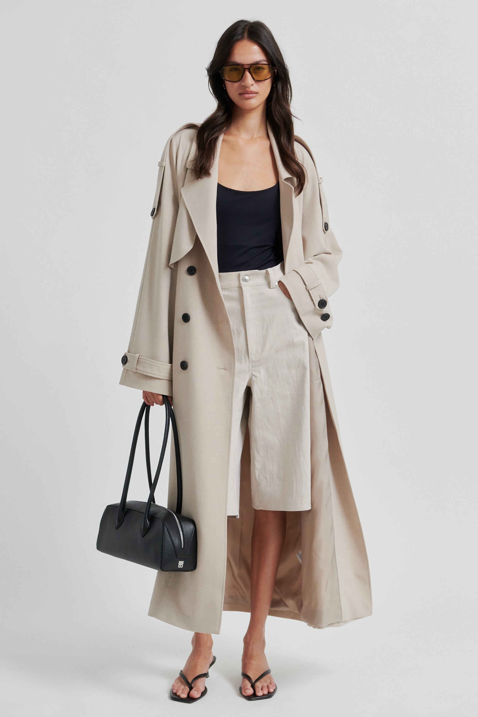 Zoie Trenchcoat - Light Beige Melange