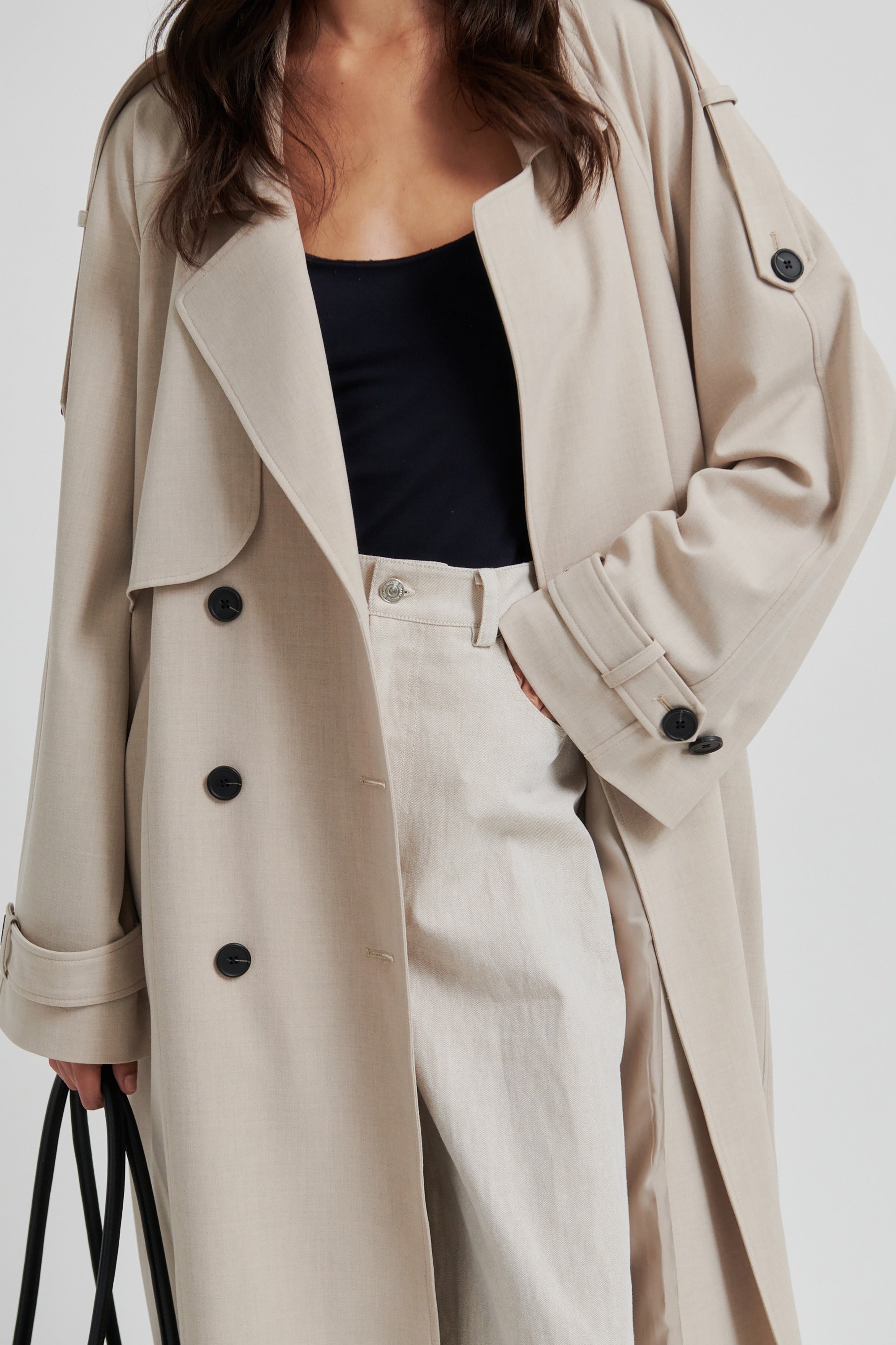 Zoie Trenchcoat - Light Beige Melange