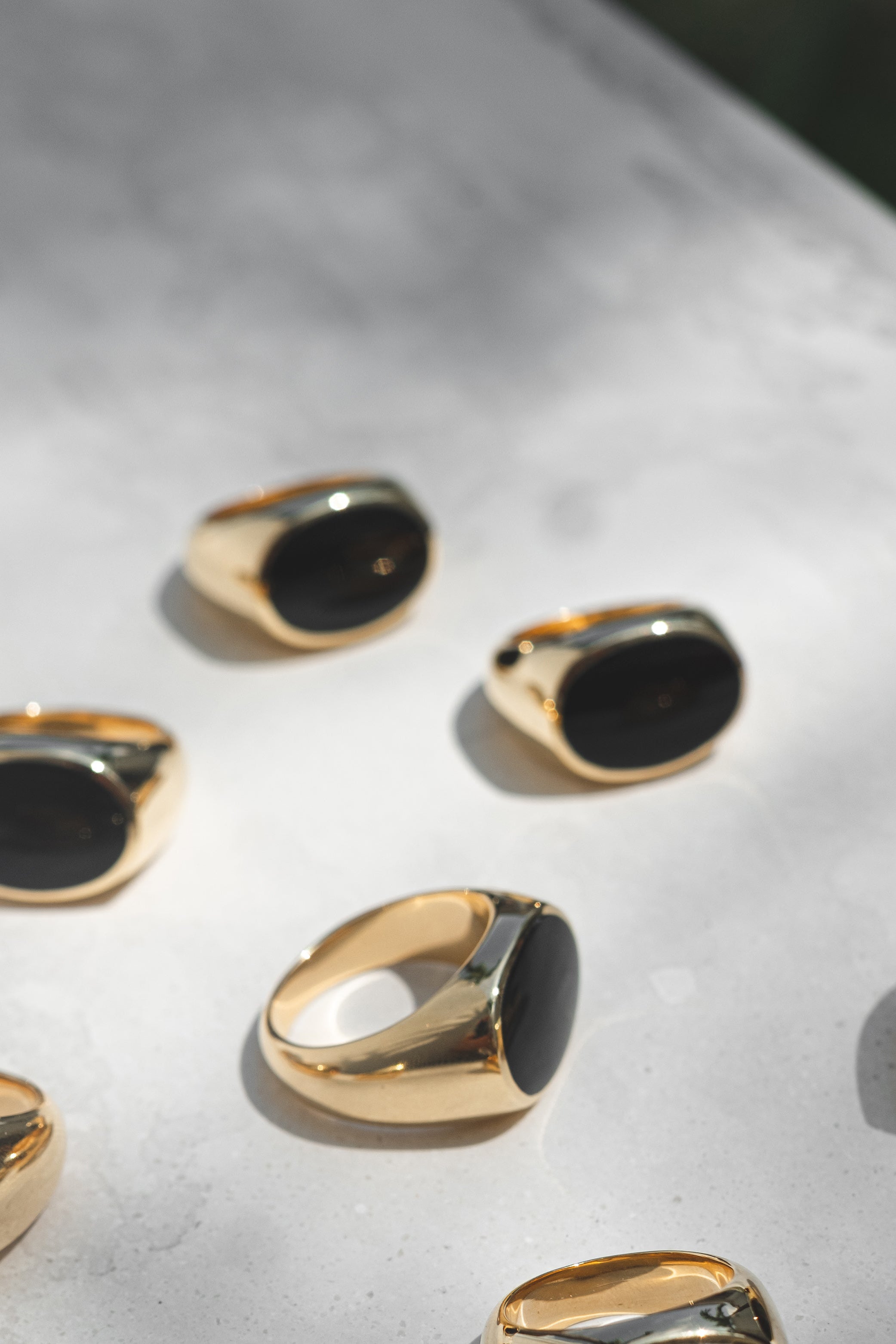 Signet Ring - Gold w/ Black Onyx