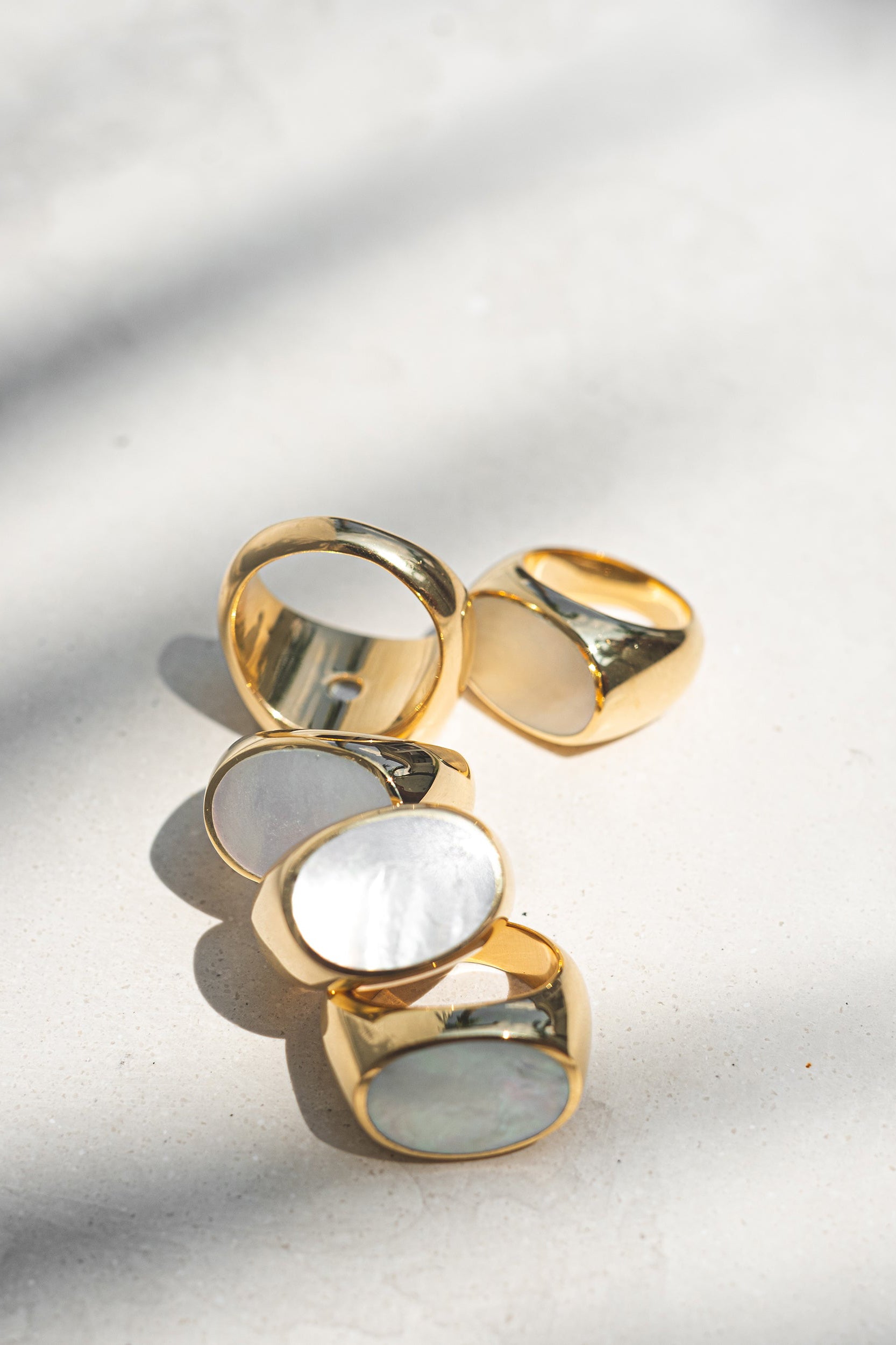 Signet Ring - Gold w/ Mother of Pearl