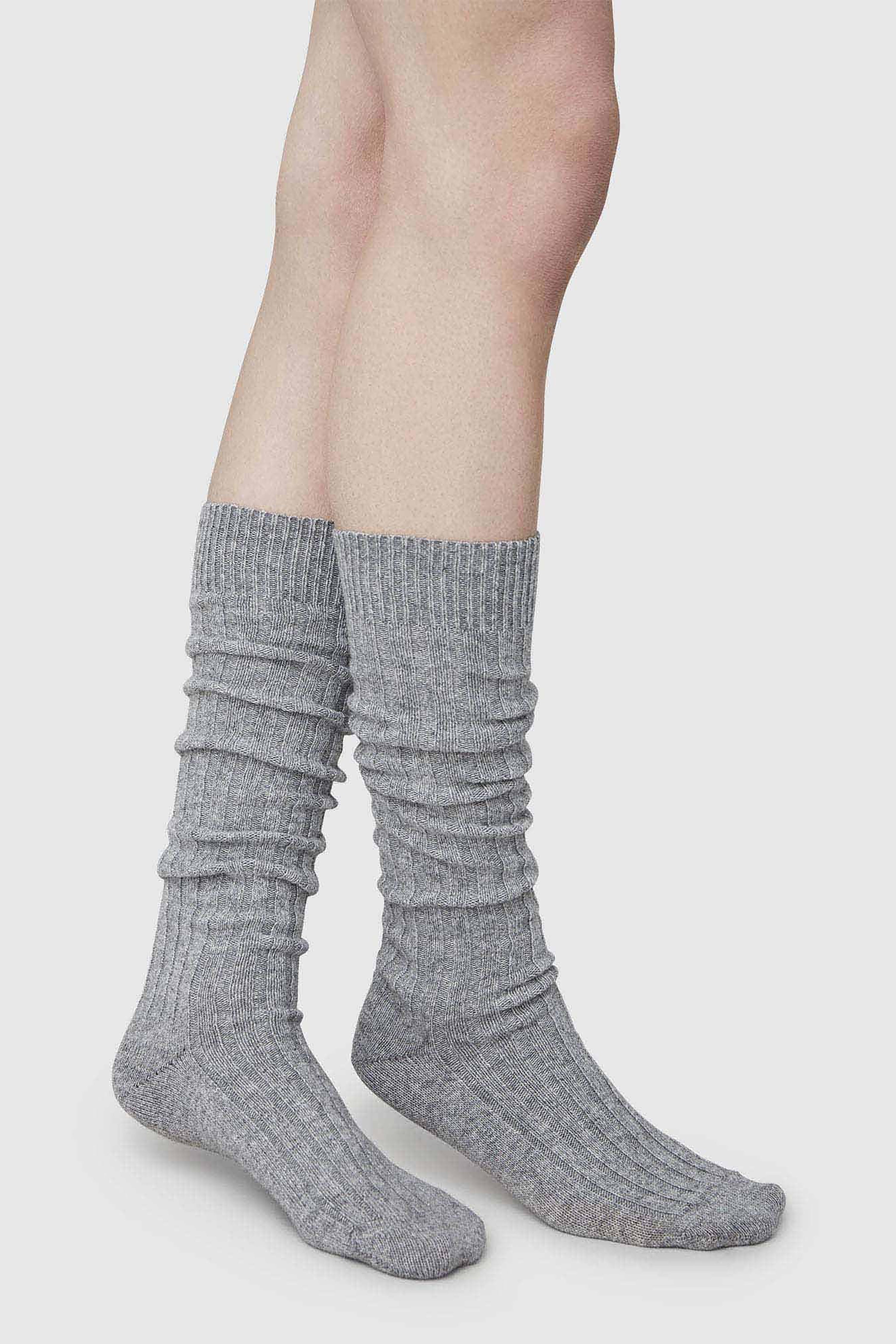 Bodil Chunky Knee-High Socks - Grey