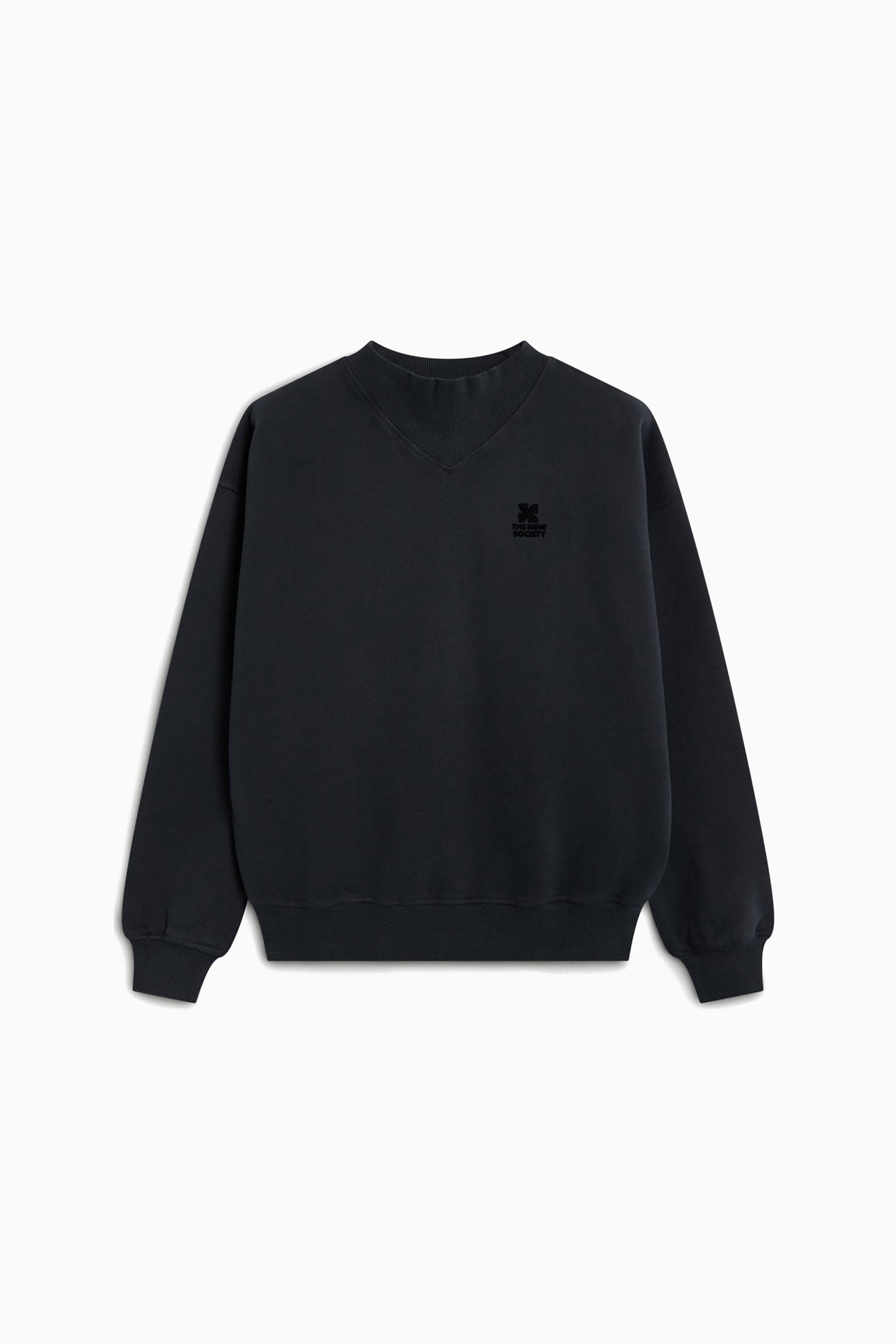 TNS Logo Rib Collar Sweatshirt - Moonless Night