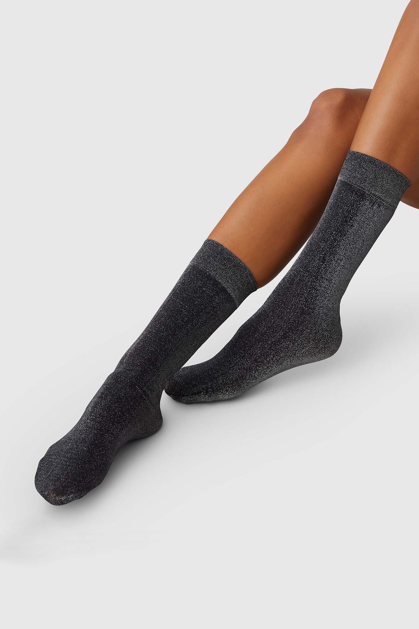 Ines Shimmery Socks - Black