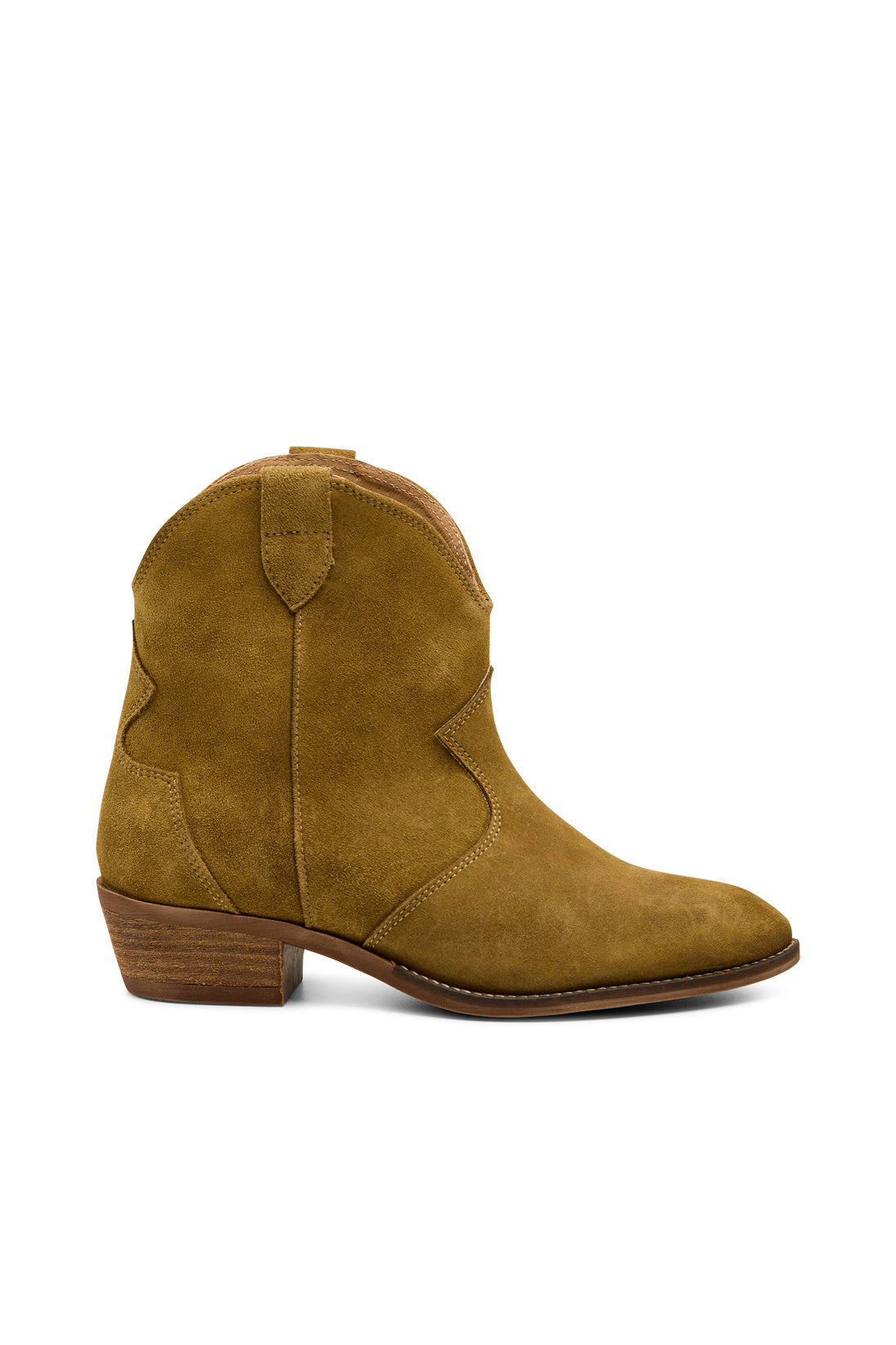 Clarice Leather Boot - Khaki Suede