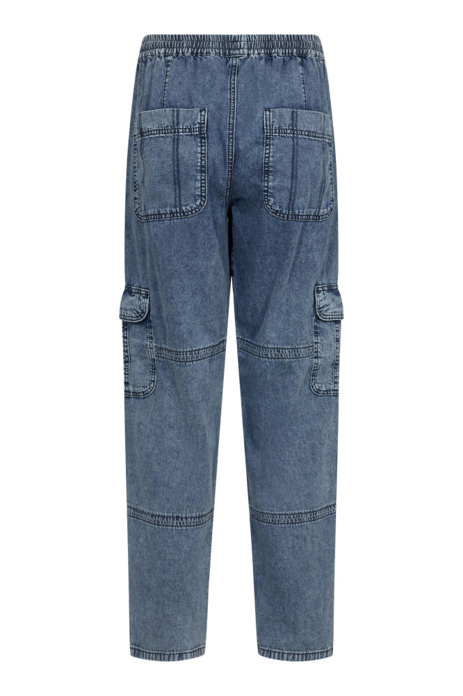 Co'Couture Benson Long Cargo Jeans - Blue Stonewash - RUM Amsterdam