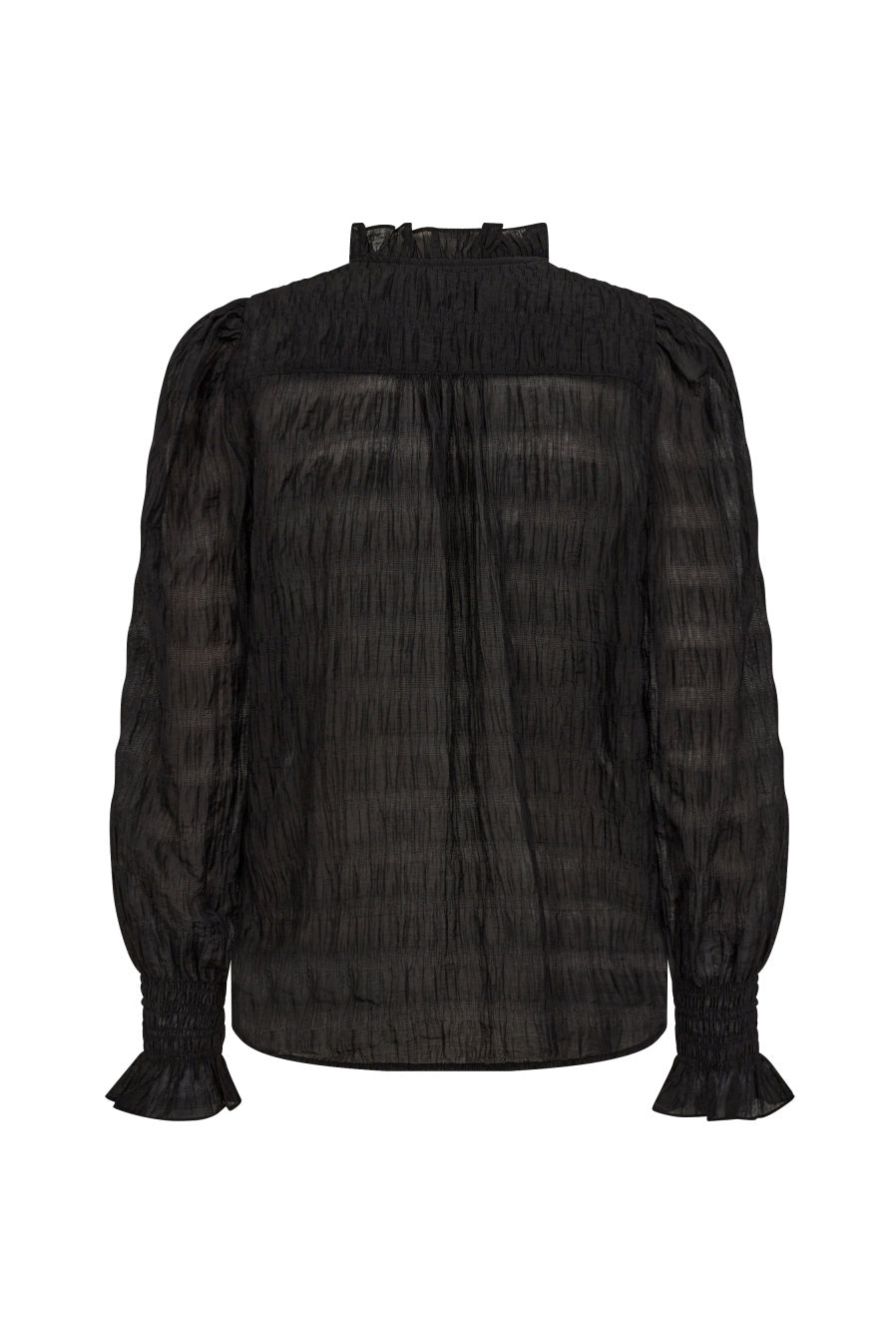 Co'Couture Structure Line Frill Shirt - Black - RUM Amsterdam