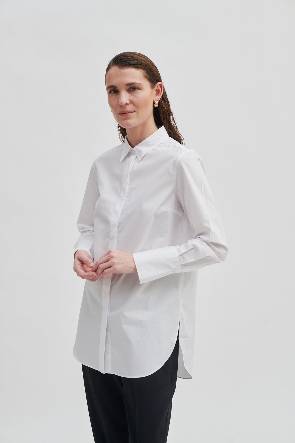 Larkin LS Classic Shirt - White Alyssum