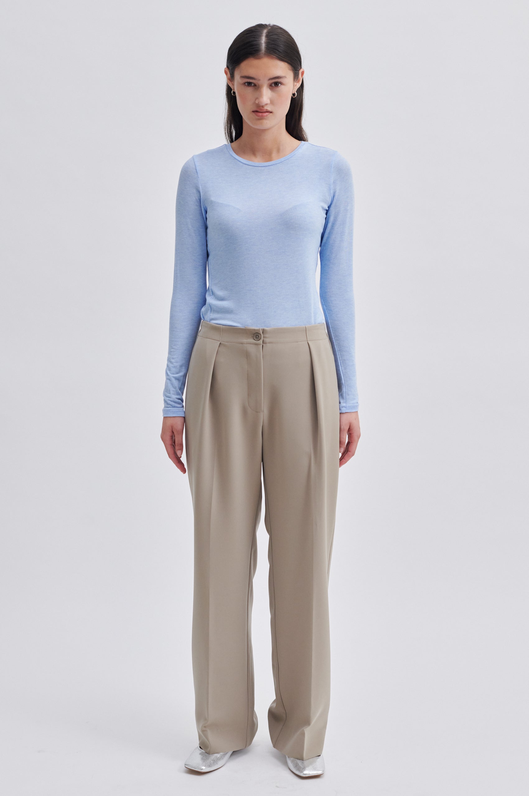 Fique Wide Trousers - Roasted Cashew