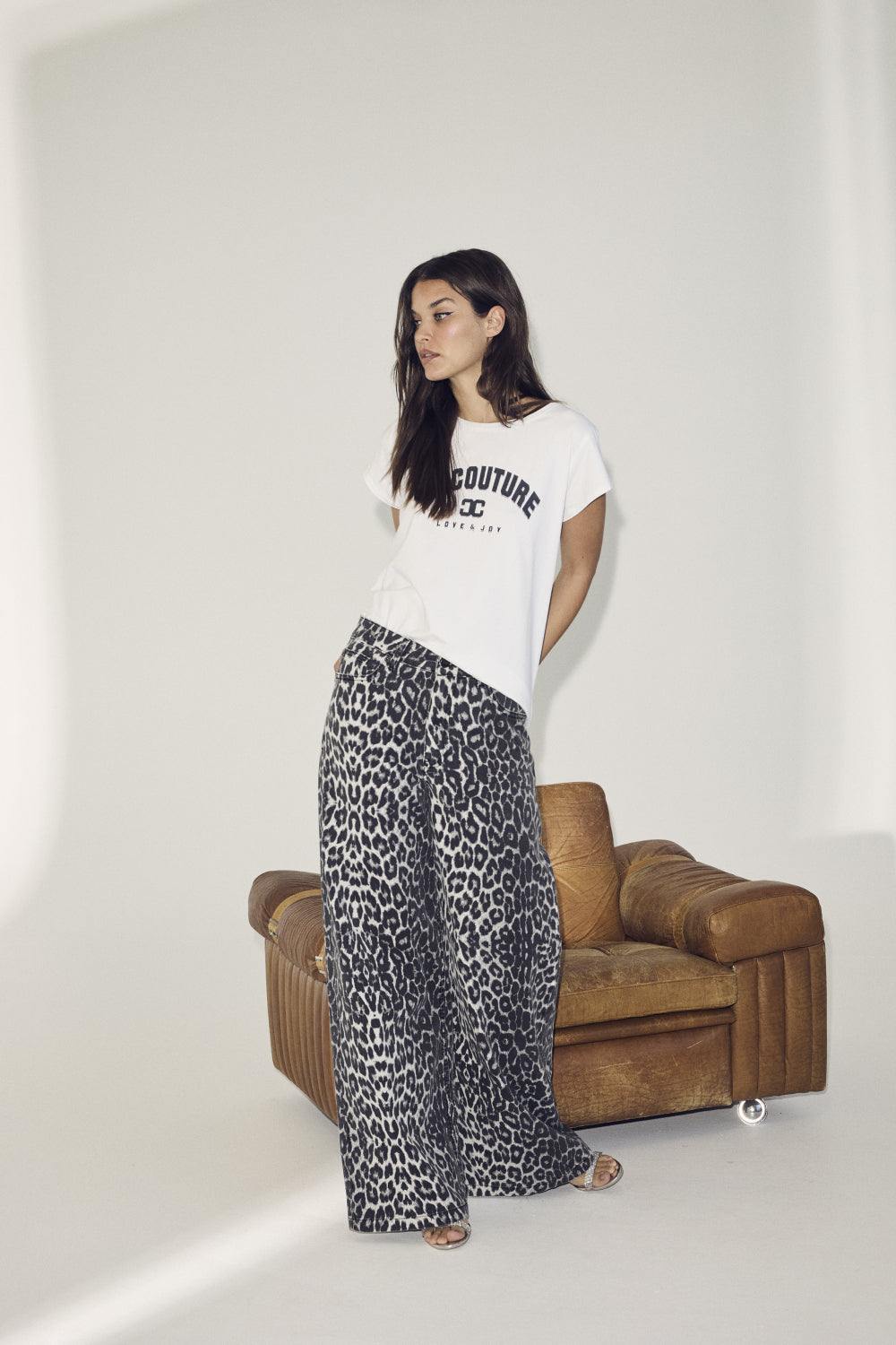 Co'Couture Leo Wide Long Pant - Dark Grey - RUM Amsterdam