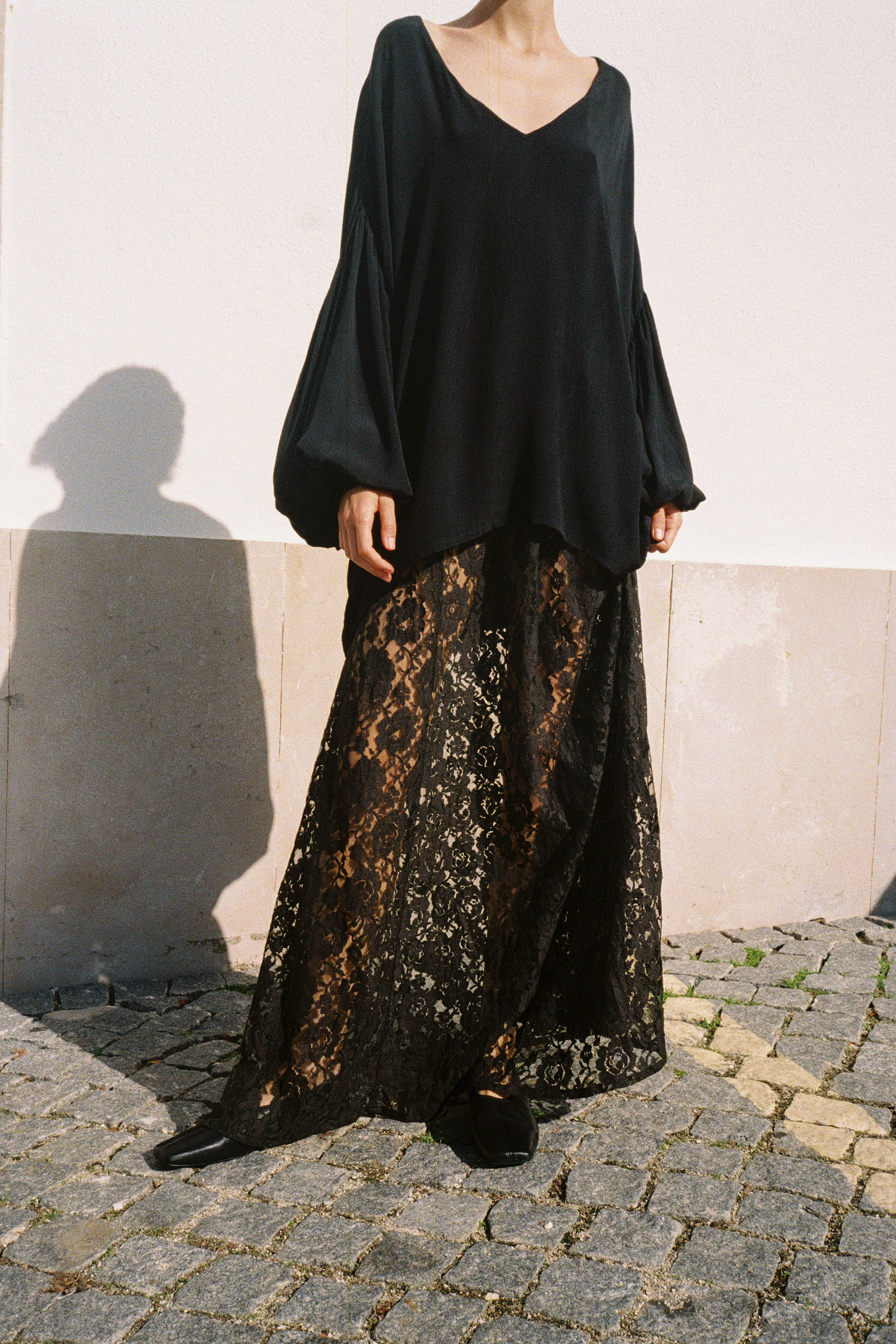  Lace Slip Skirt - Black - RUM Amsterdam