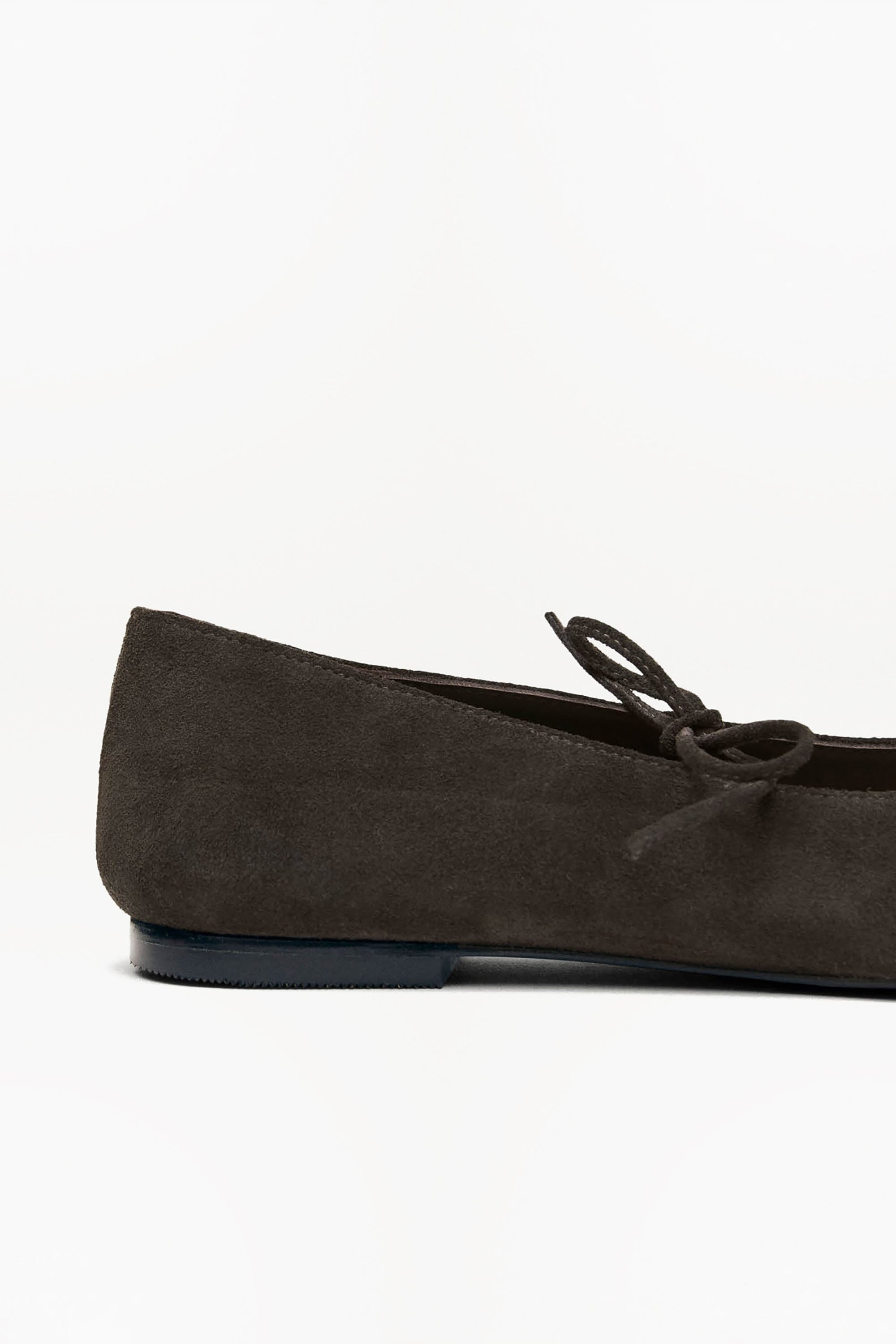 Sway Leather Ballet Flats - Suede Coffee Brown