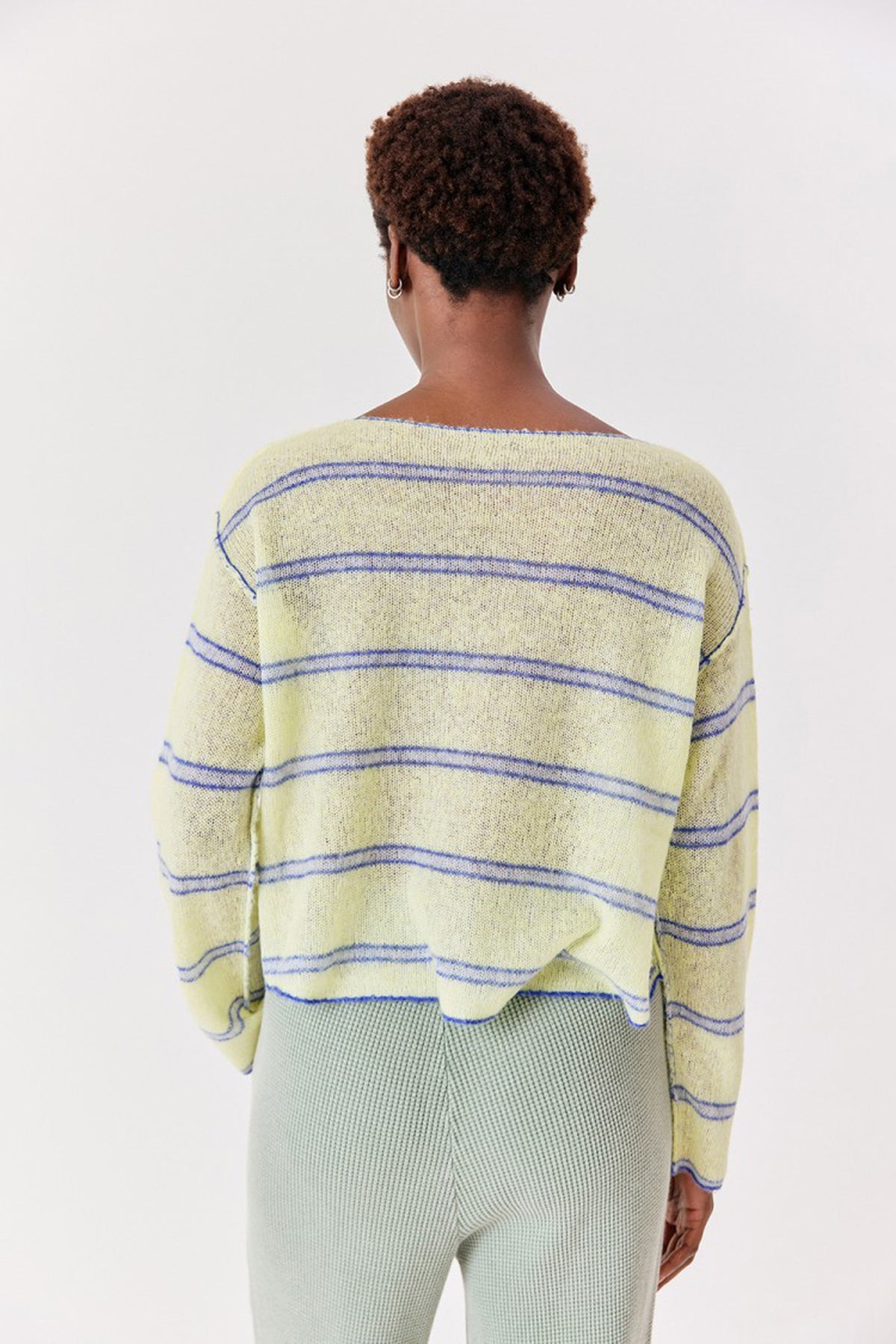 Bodyrow Jumper - Lime Heather Stripe