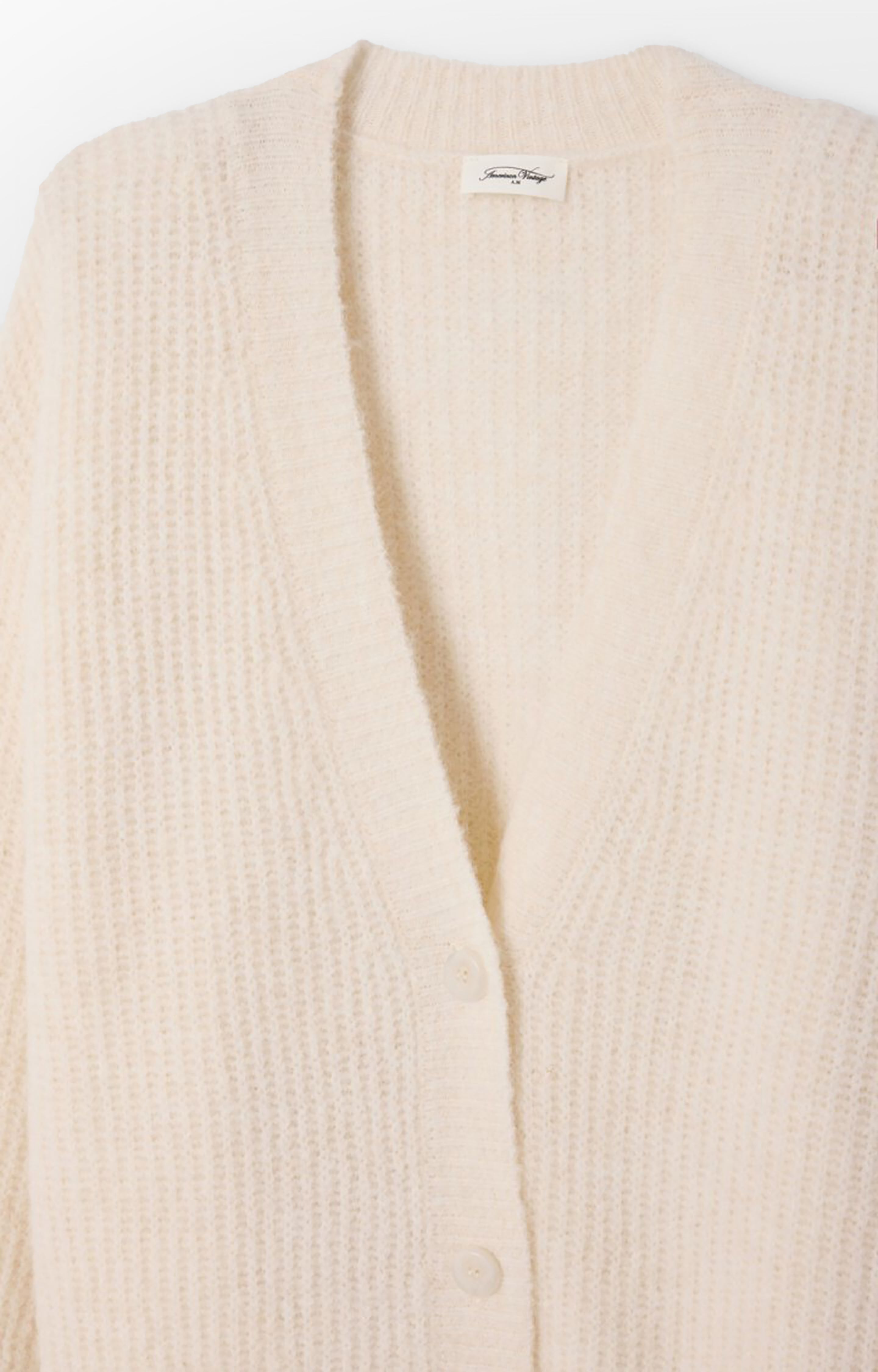 East Button V-Neck Cardigan - Pearl Melange