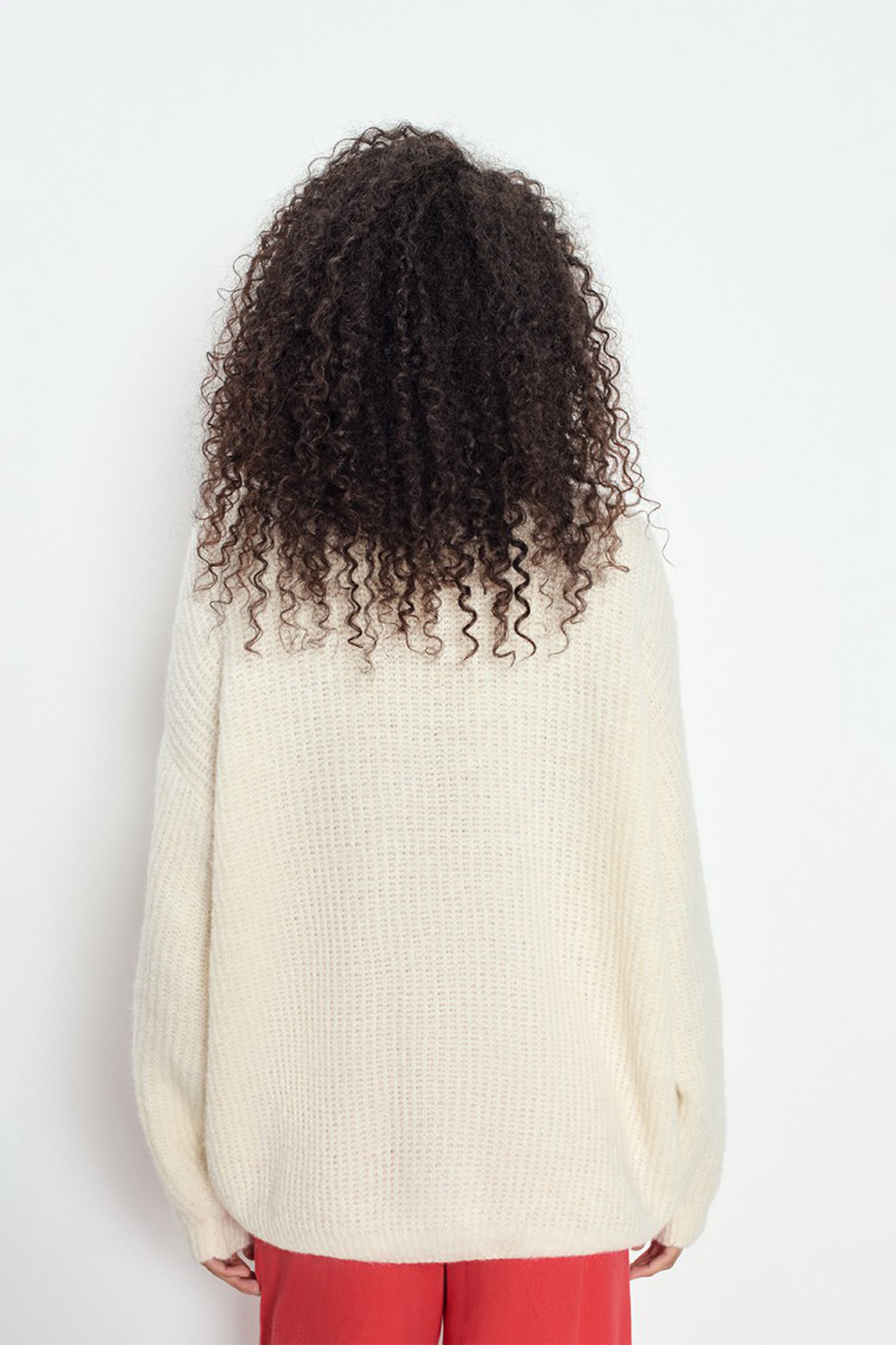 East Button V-Neck Cardigan - Pearl Melange