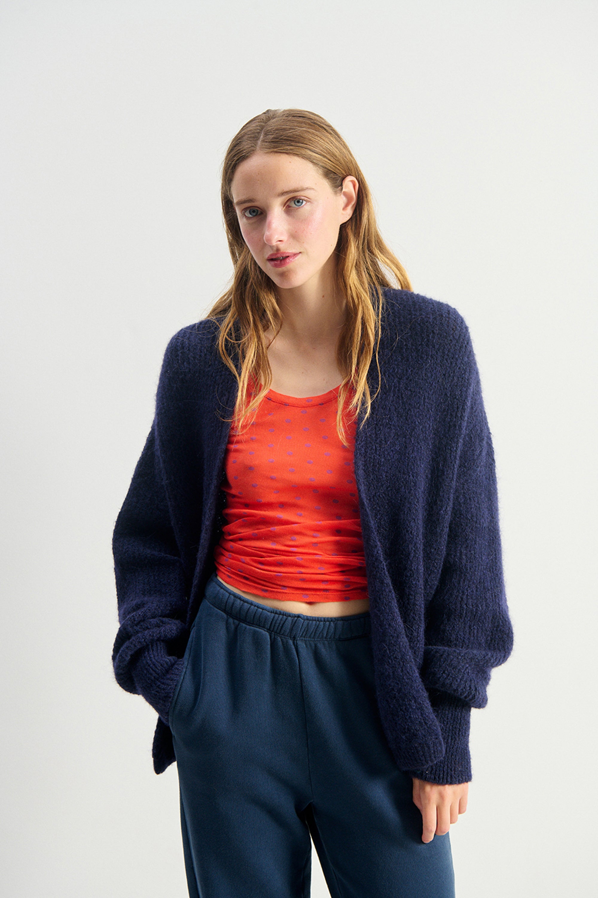 East Cardigan - Navy Melange