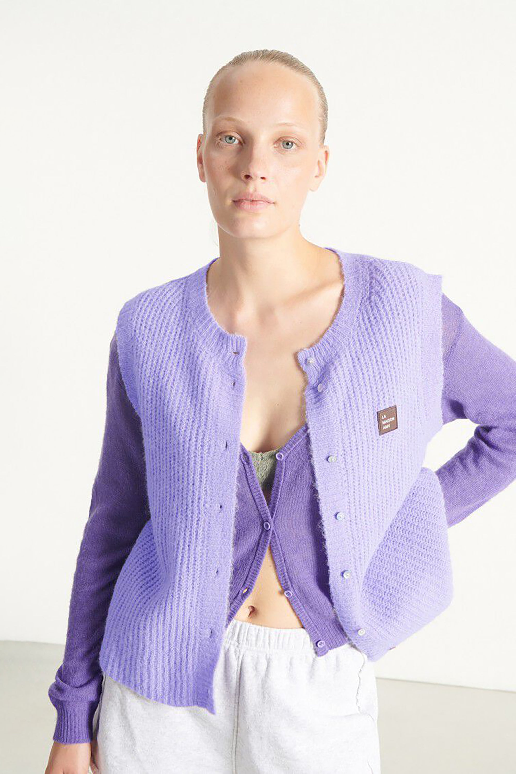 East Cardigan - Pastel Lavender Melange