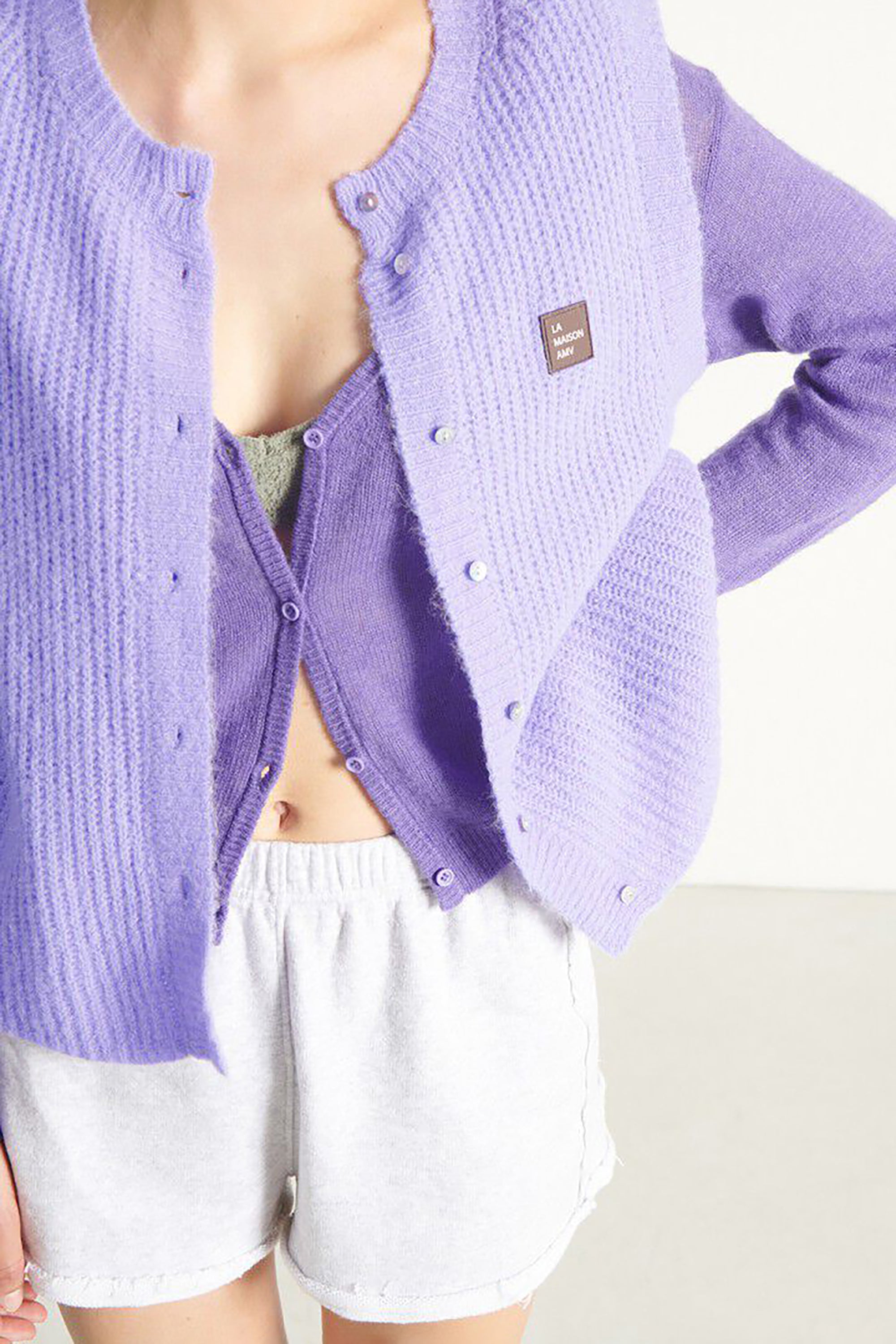  East Cardigan - Pastel Lavender Melange - RUM Amsterdam