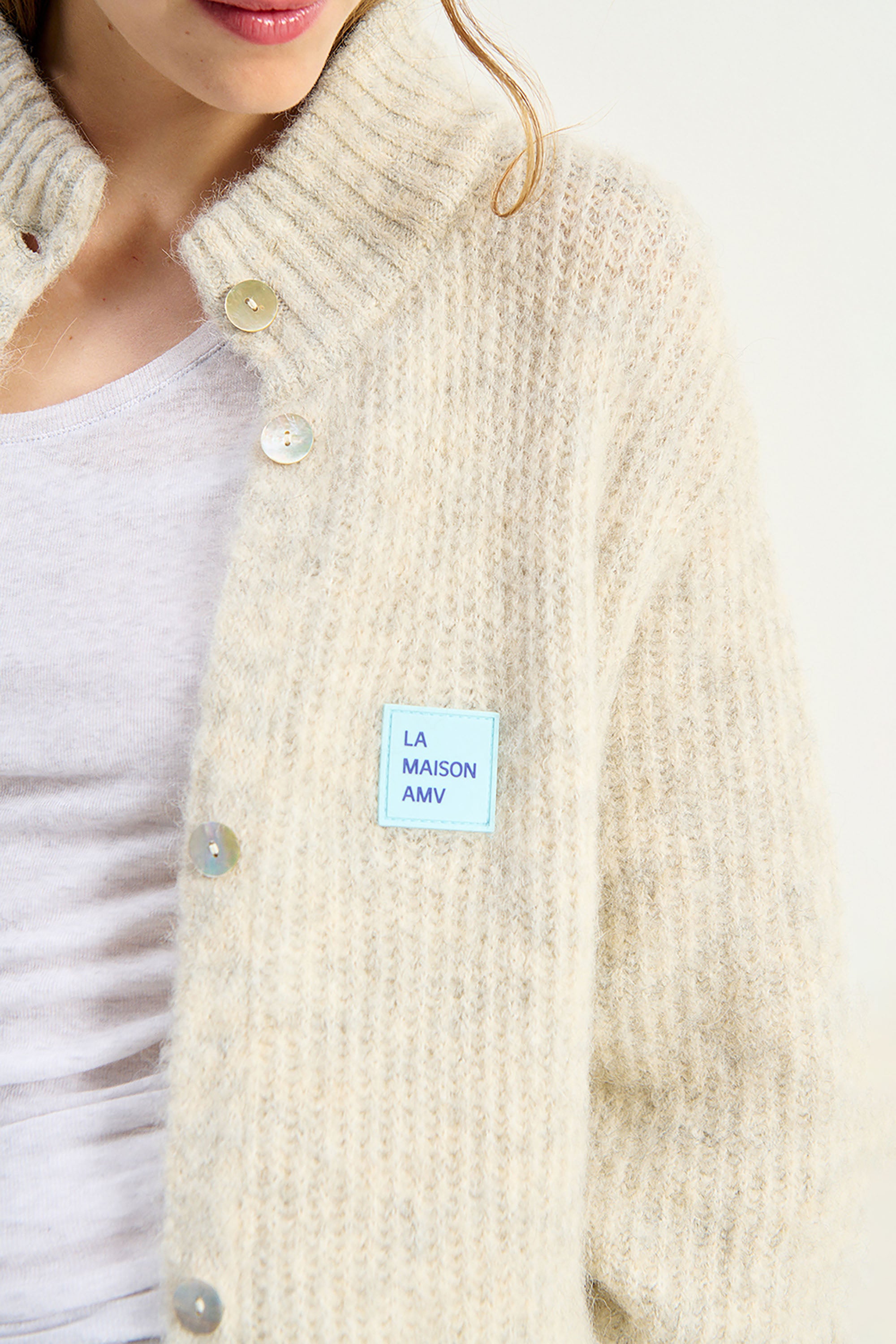  East Maxi Cardigan - Powder Snow Melange - RUM Amsterdam